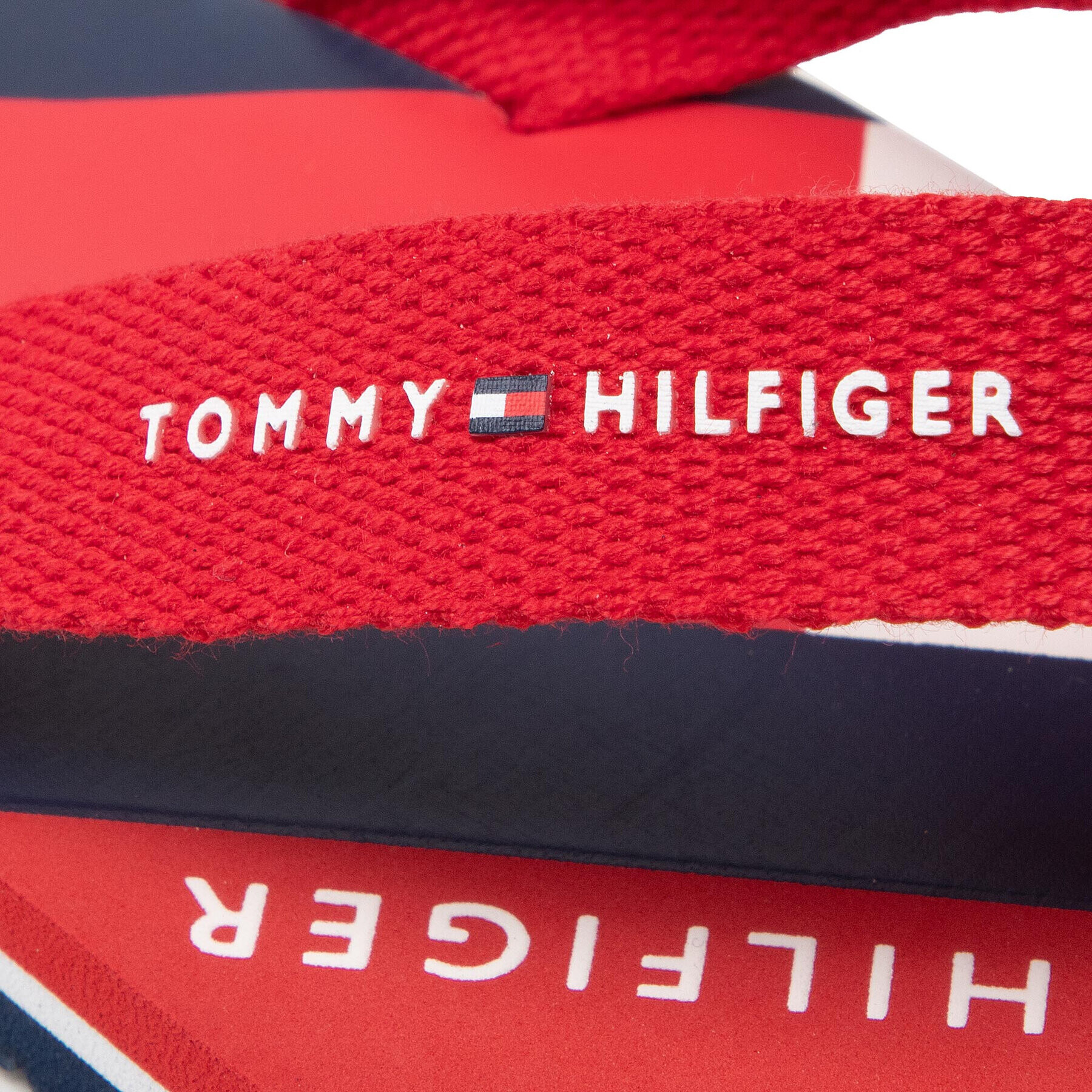 Tommy Hilfiger Джапанки Logo Print Flip Flop T3A8-32190-0058 S Червен - Pepit.bg