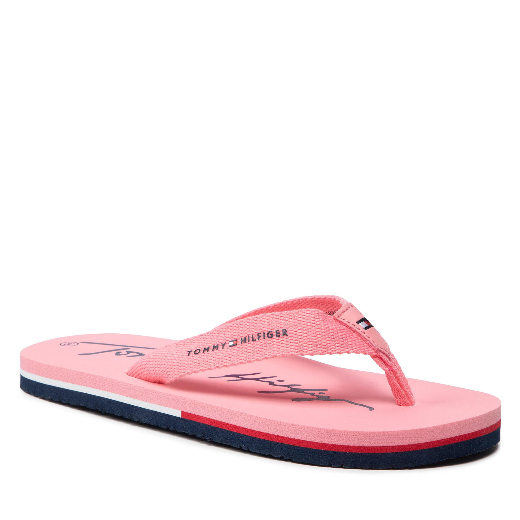 Tommy Hilfiger Джапанки Logo Print Flip Flop T3A8-32190-0058 S Розов - Pepit.bg