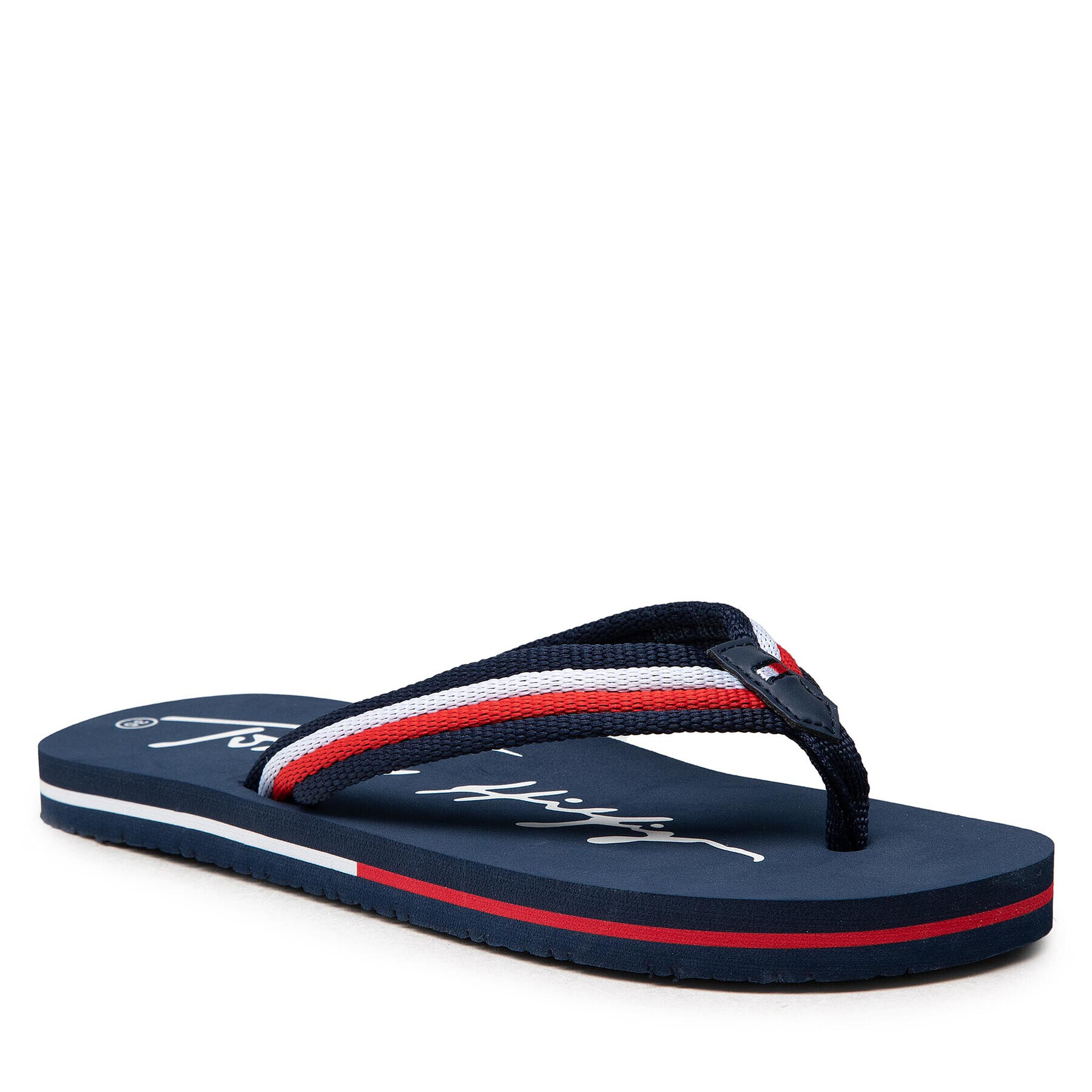 Tommy Hilfiger Джапанки Logo Print Flip Flop T3B8-32265-0058 S Тъмносин - Pepit.bg