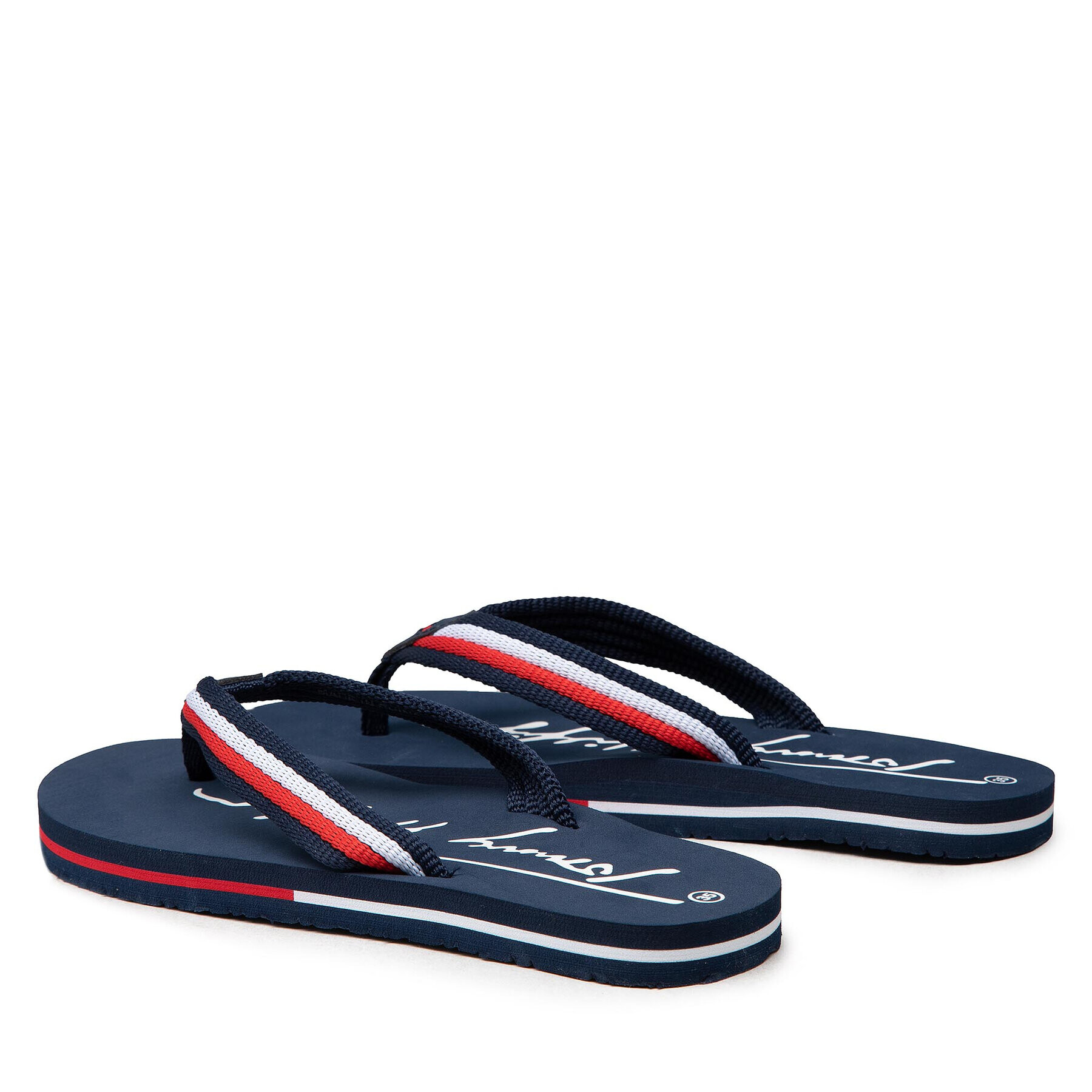 Tommy Hilfiger Джапанки Logo Print Flip Flop T3B8-32265-0058 S Тъмносин - Pepit.bg