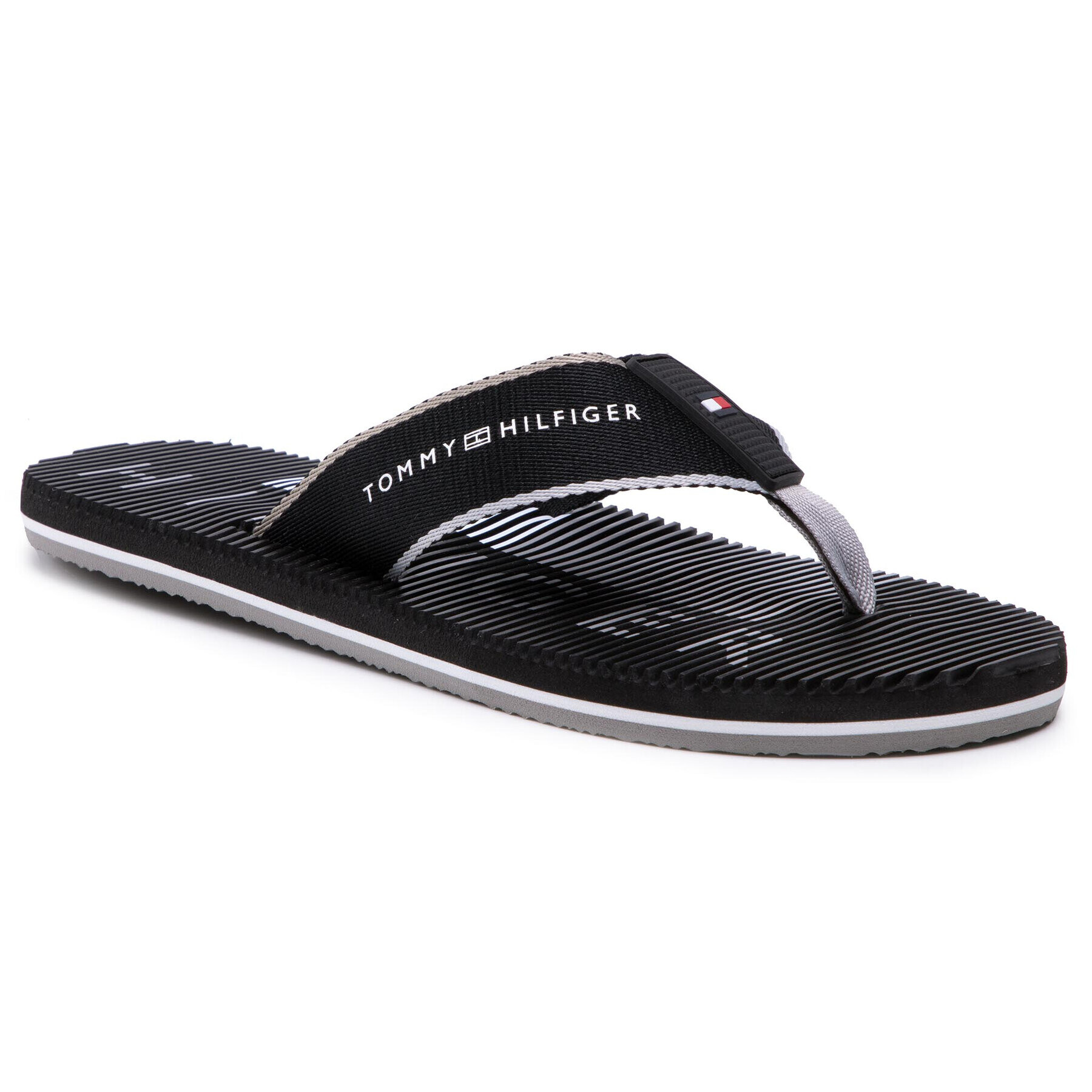 Tommy Hilfiger Джапанки Massage Footbed Beach Sandal FM0FM03386 Черен - Pepit.bg