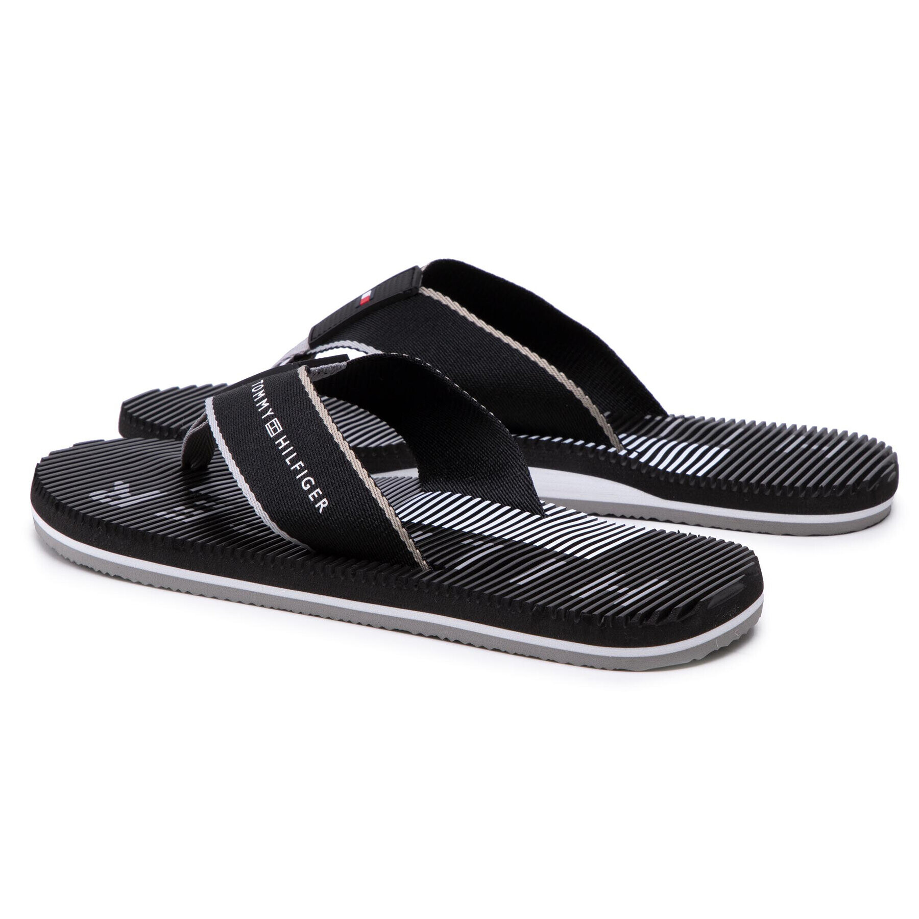 Tommy Hilfiger Джапанки Massage Footbed Beach Sandal FM0FM03386 Черен - Pepit.bg