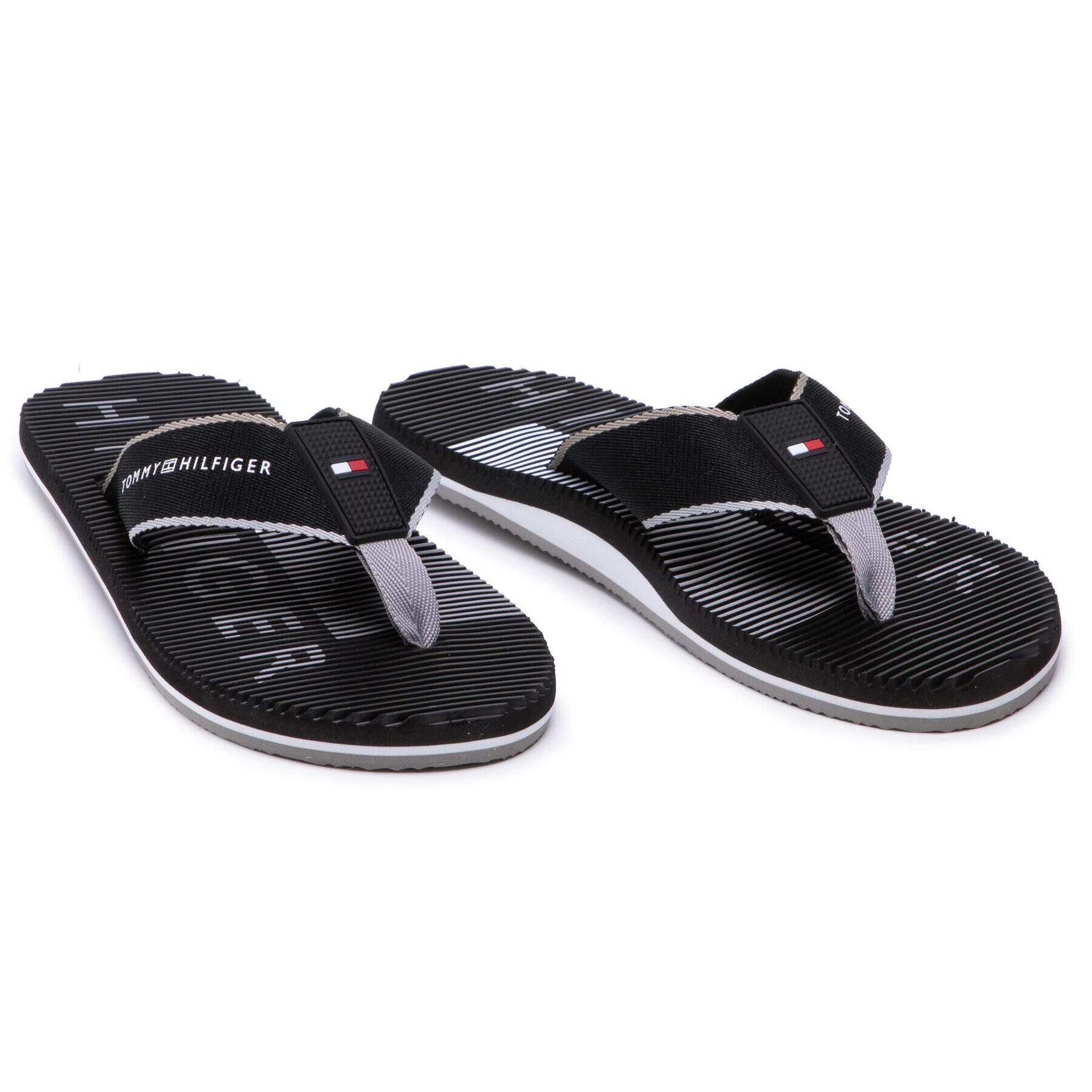 Tommy Hilfiger Джапанки Massage Footbed Beach Sandal FM0FM03386 Черен - Pepit.bg