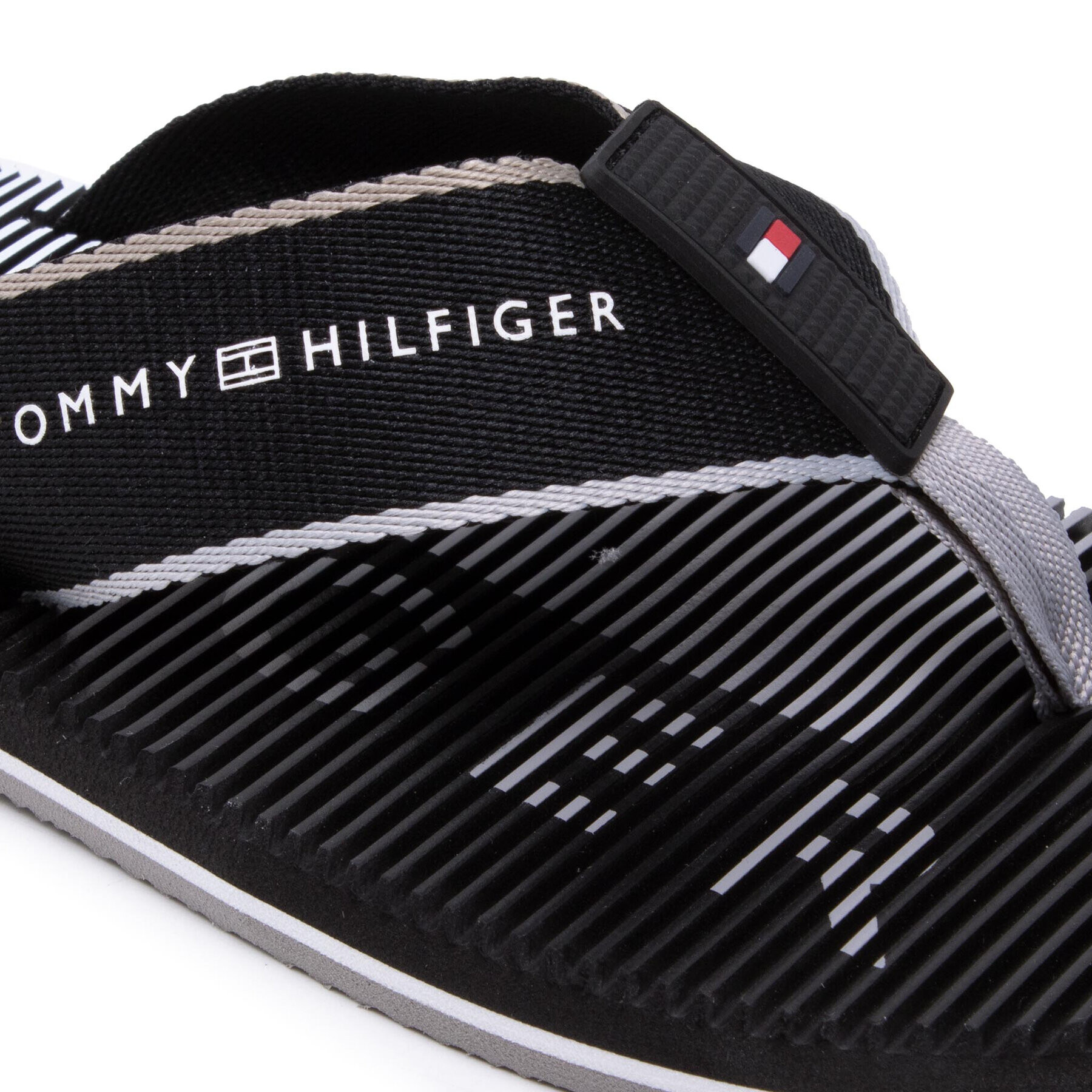 Tommy Hilfiger Джапанки Massage Footbed Beach Sandal FM0FM03386 Черен - Pepit.bg