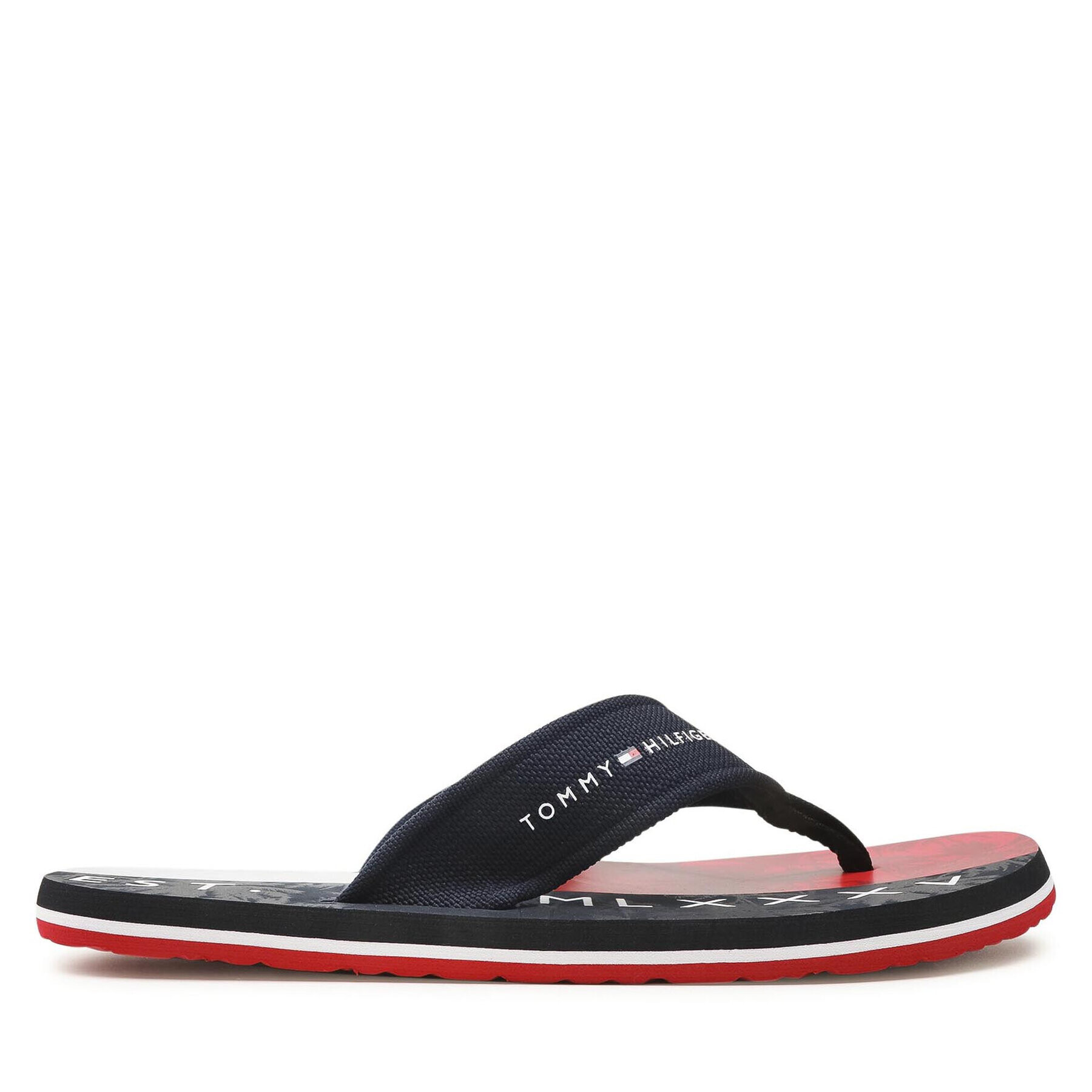 Tommy Hilfiger Джапанки Palm Print Beach Sandal FM0FM03644 Тъмносин - Pepit.bg