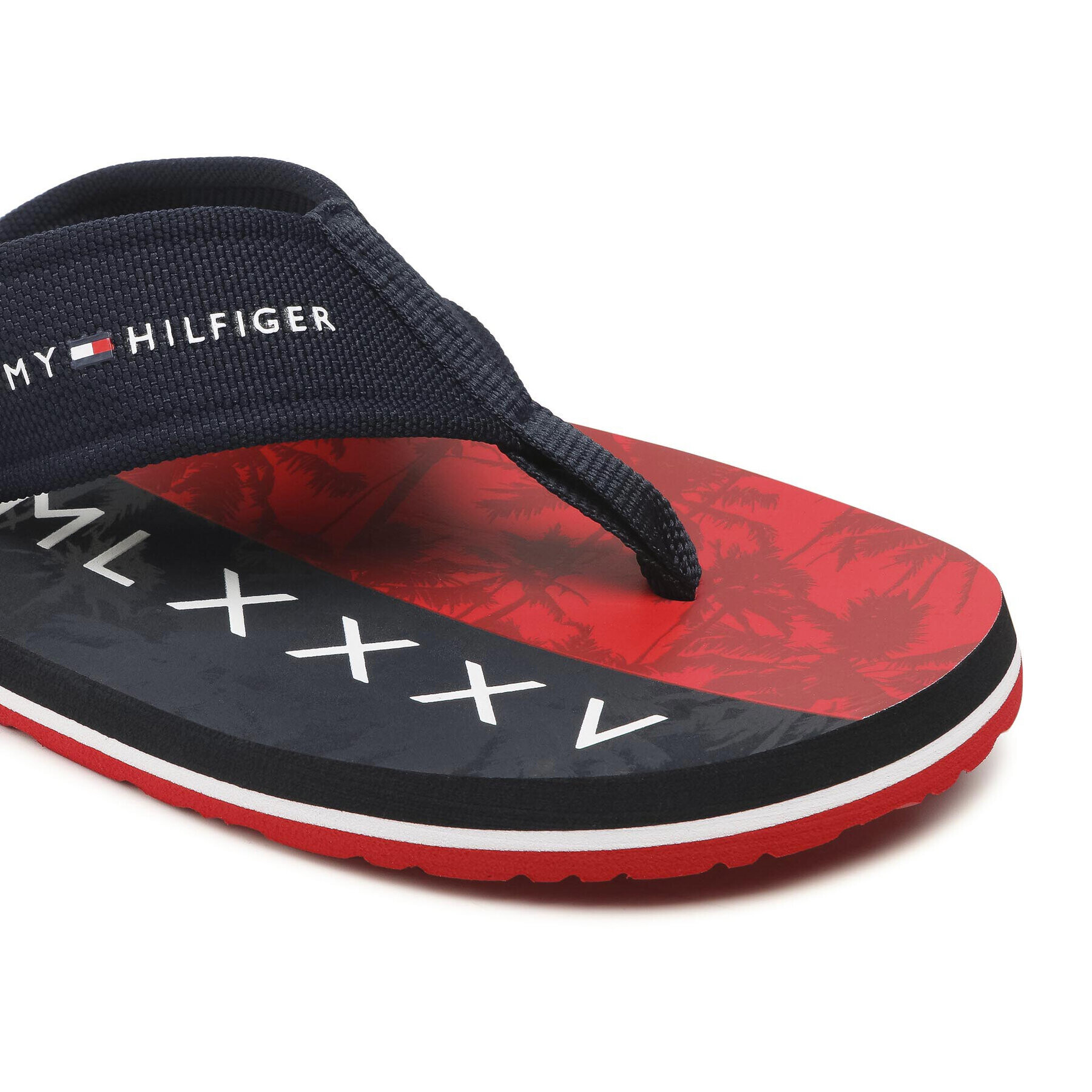 Tommy Hilfiger Джапанки Palm Print Beach Sandal FM0FM03644 Тъмносин - Pepit.bg