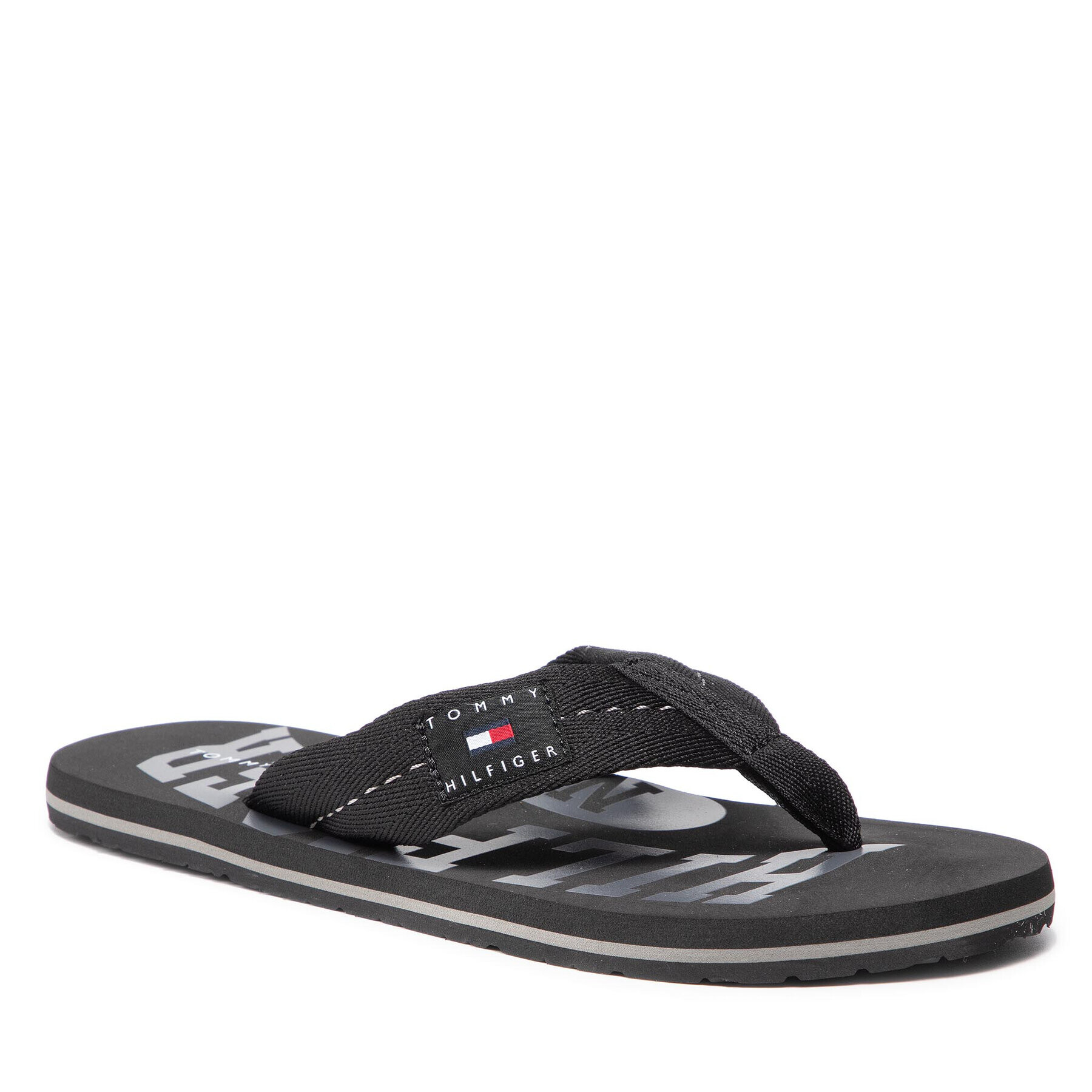 Tommy Hilfiger Джапанки Patch Beach Sandal FM0FM03820 Черен - Pepit.bg