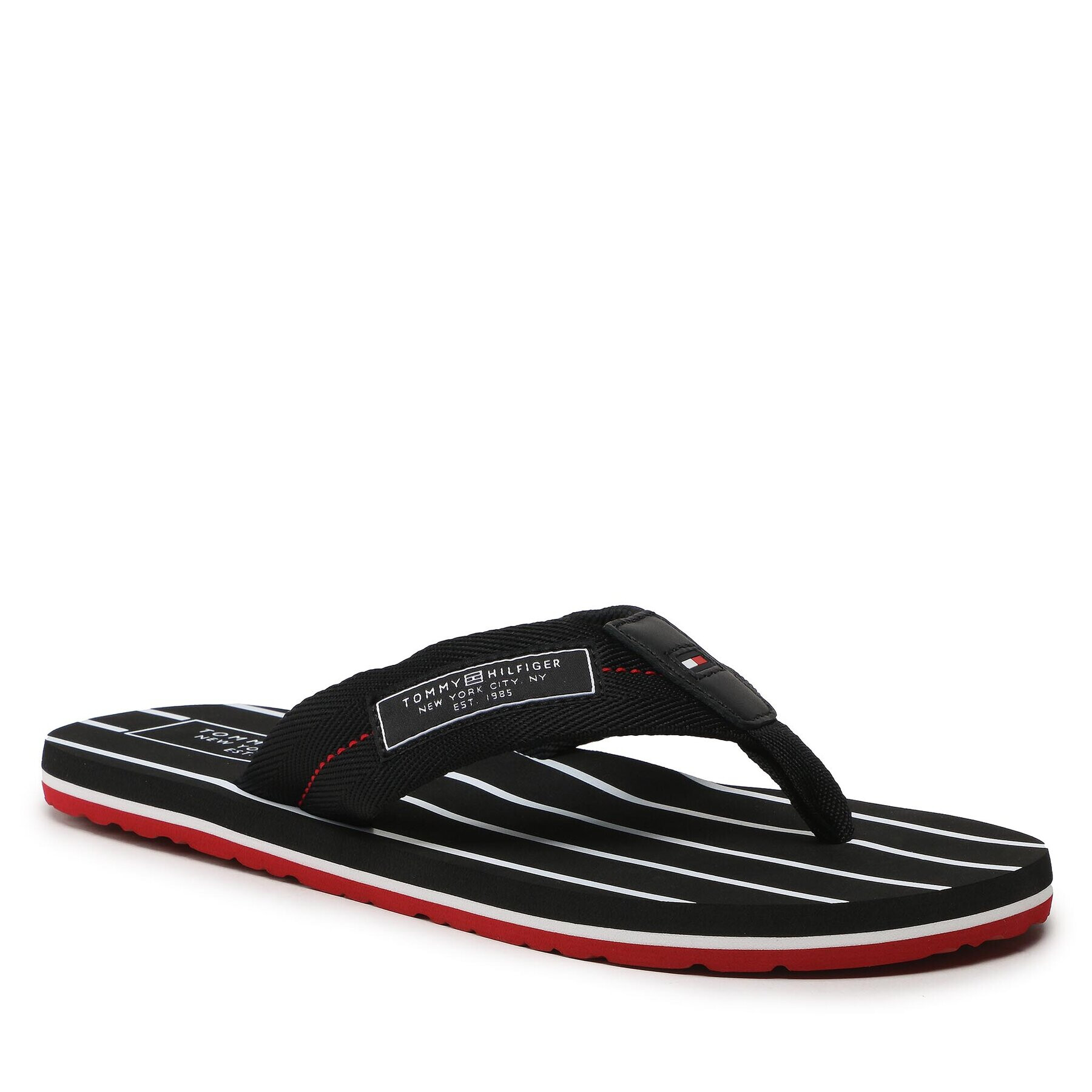 Tommy Hilfiger Джапанки Patch Hilfiger Beach Sandal FM0FM04470 Черен - Pepit.bg