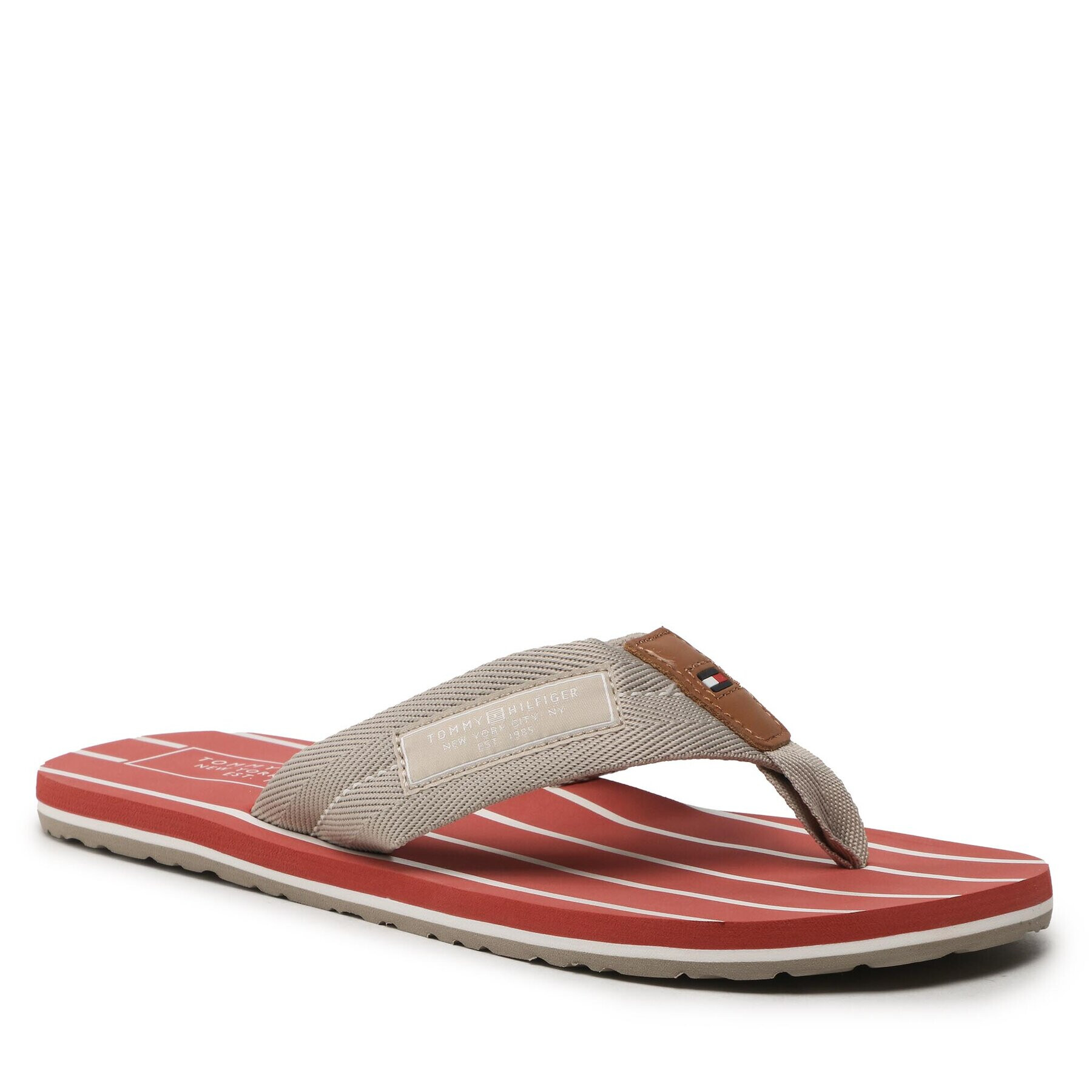 Tommy Hilfiger Джапанки Patch Hilfiger Beach Sandal FM0FM04470 Сив - Pepit.bg