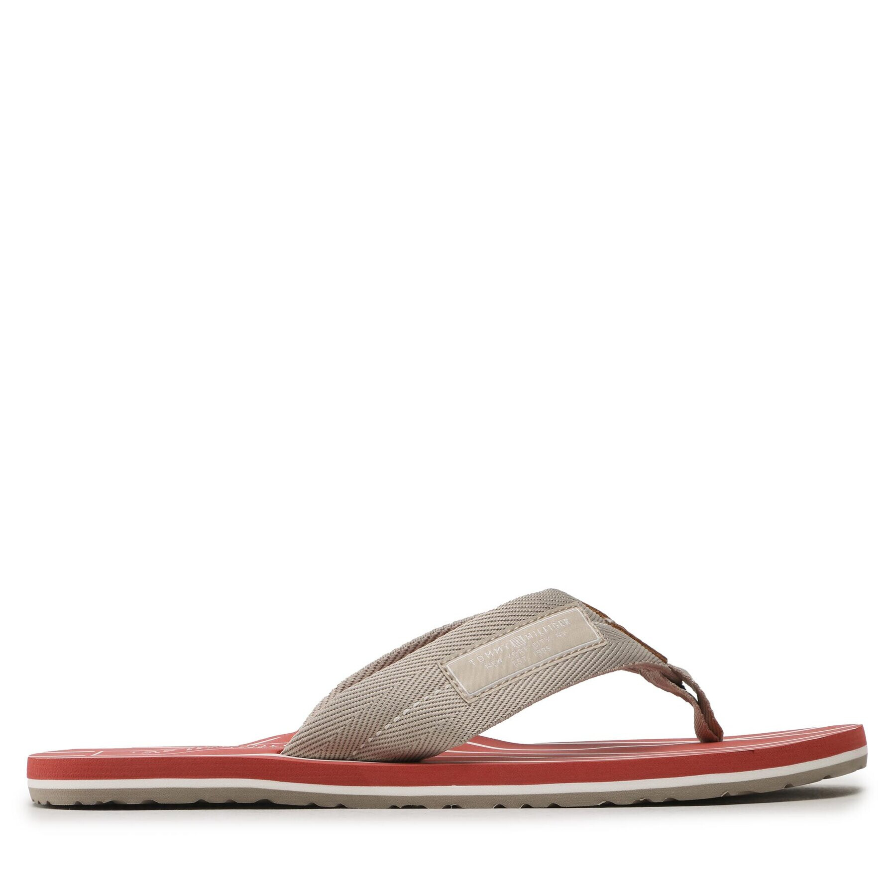 Tommy Hilfiger Джапанки Patch Hilfiger Beach Sandal FM0FM04470 Сив - Pepit.bg