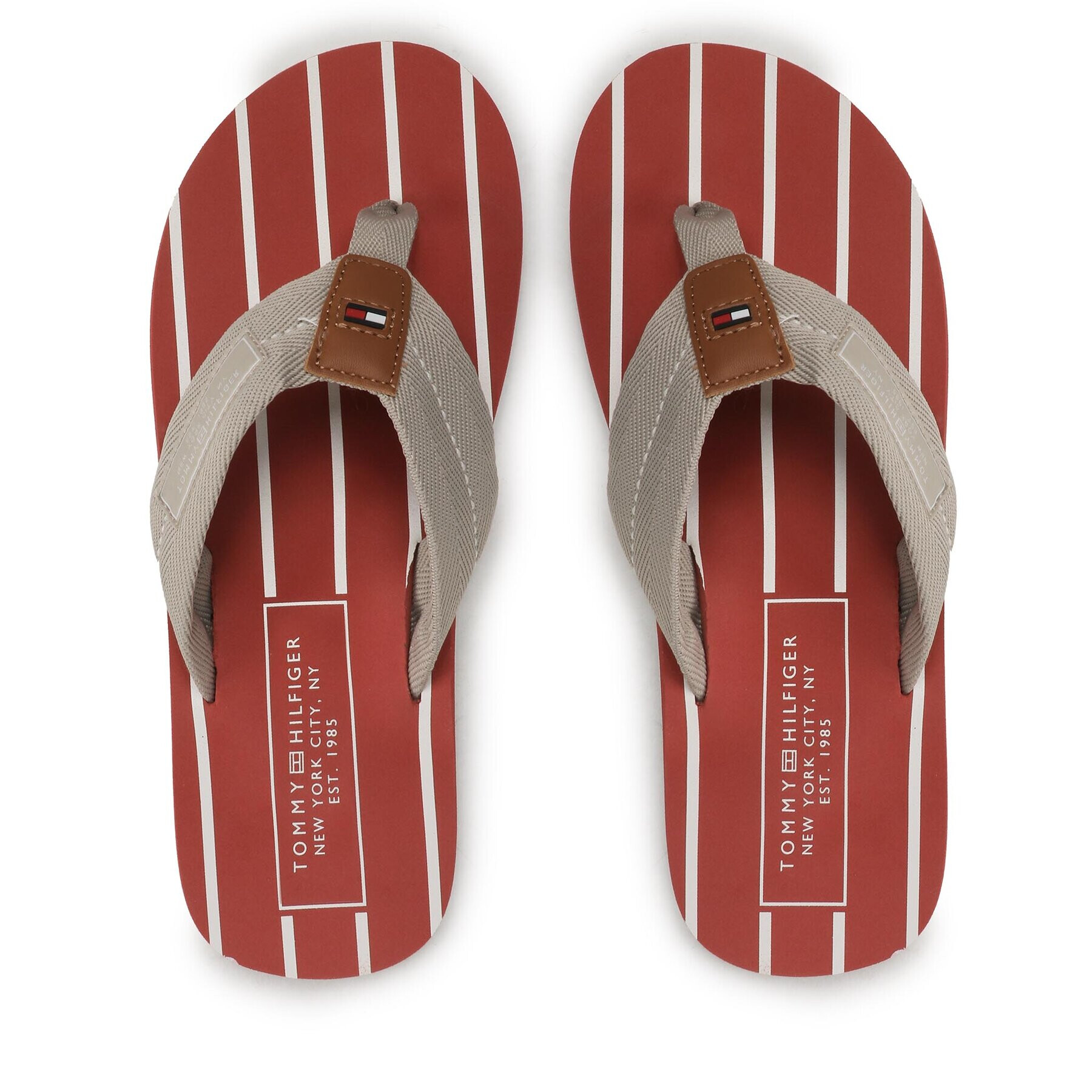 Tommy Hilfiger Джапанки Patch Hilfiger Beach Sandal FM0FM04470 Сив - Pepit.bg
