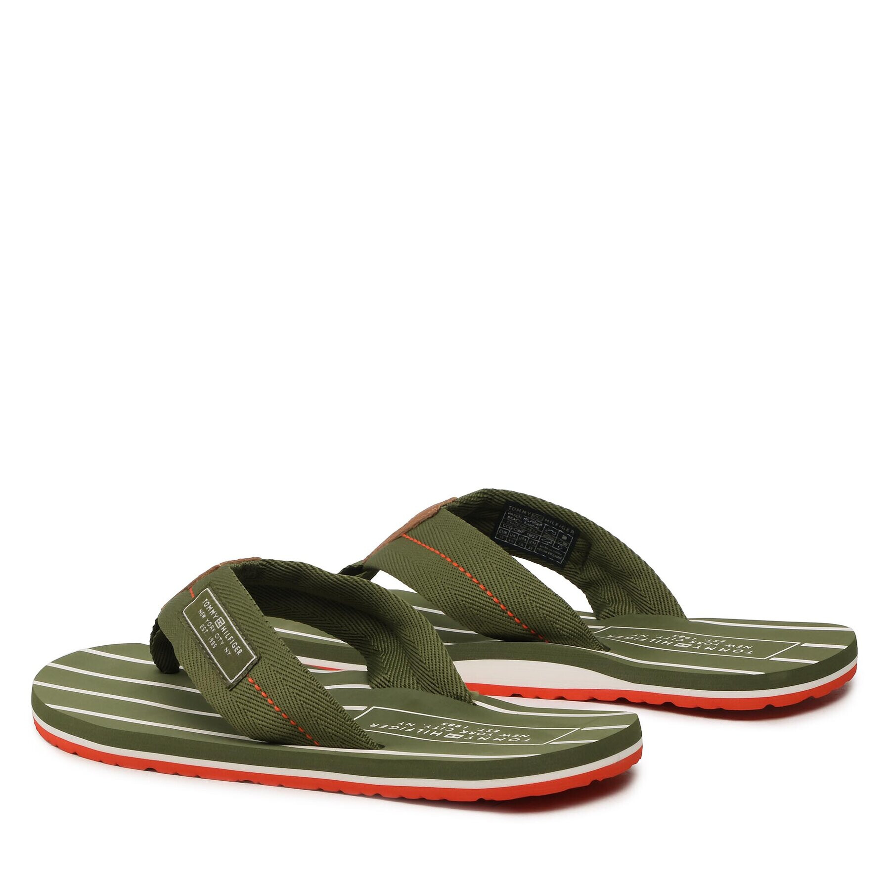 Tommy Hilfiger Джапанки Patch Hilfiger Beach Sandal FM0FM04470 Зелен - Pepit.bg