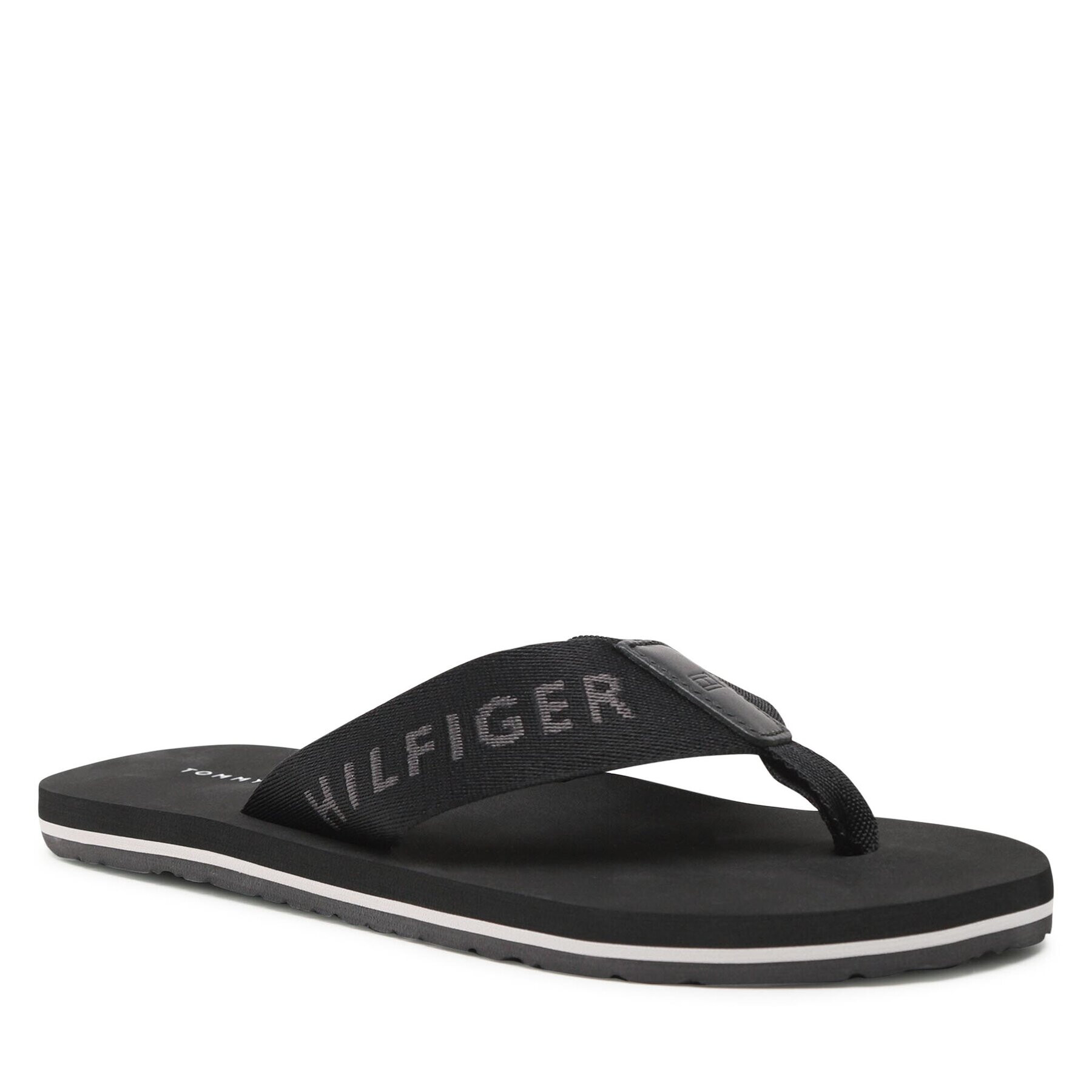 Tommy Hilfiger Джапанки Print Beach Sandal FM0FM04618 Черен - Pepit.bg