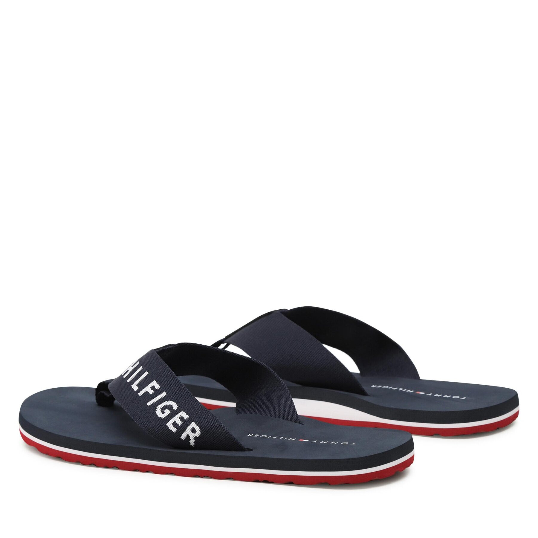 Tommy Hilfiger Джапанки Print Beach Sandal FM0FM04618 Тъмносин - Pepit.bg