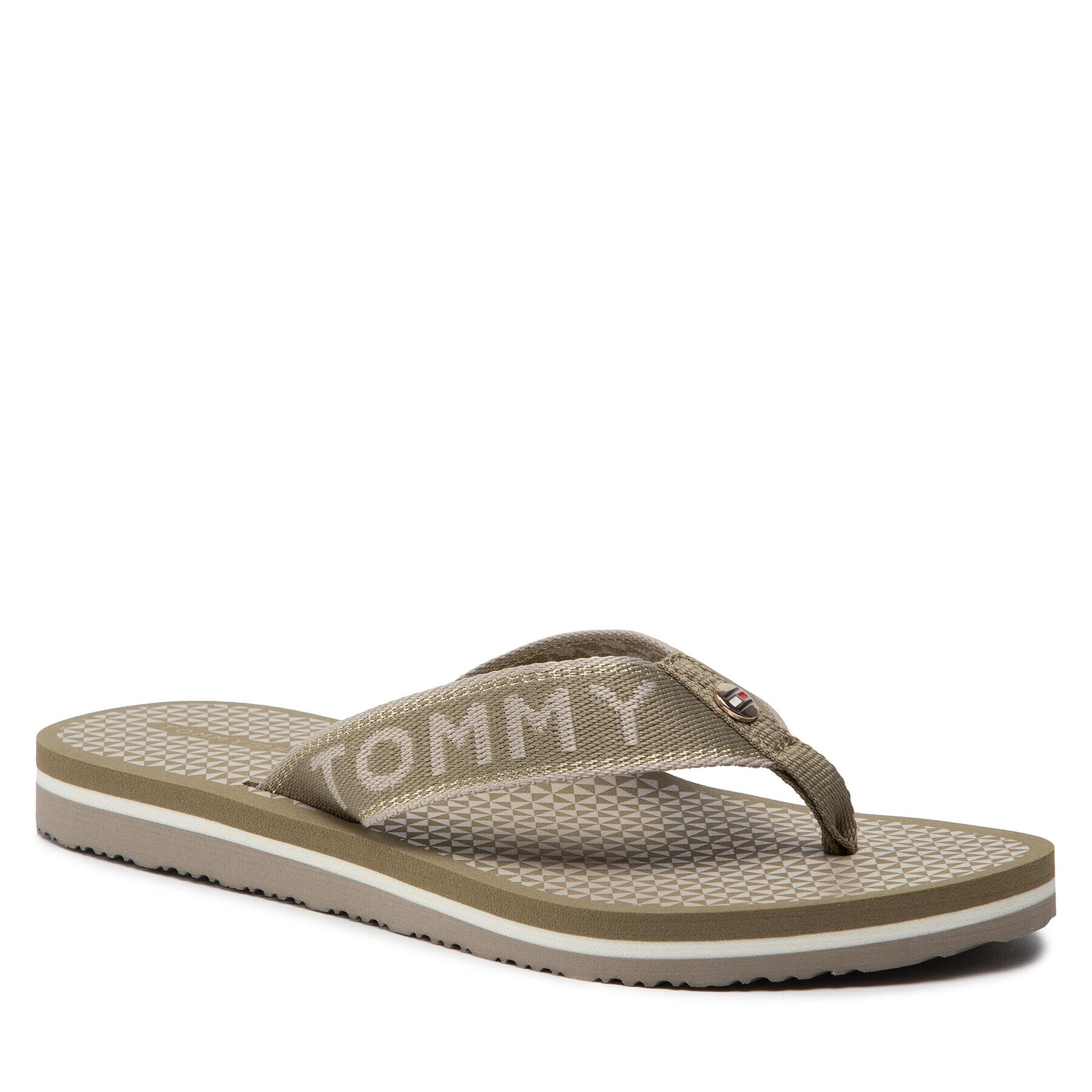 Tommy Hilfiger Джапанки Shiny Webbing Beach Sandal FW0FW06419 Бежов - Pepit.bg