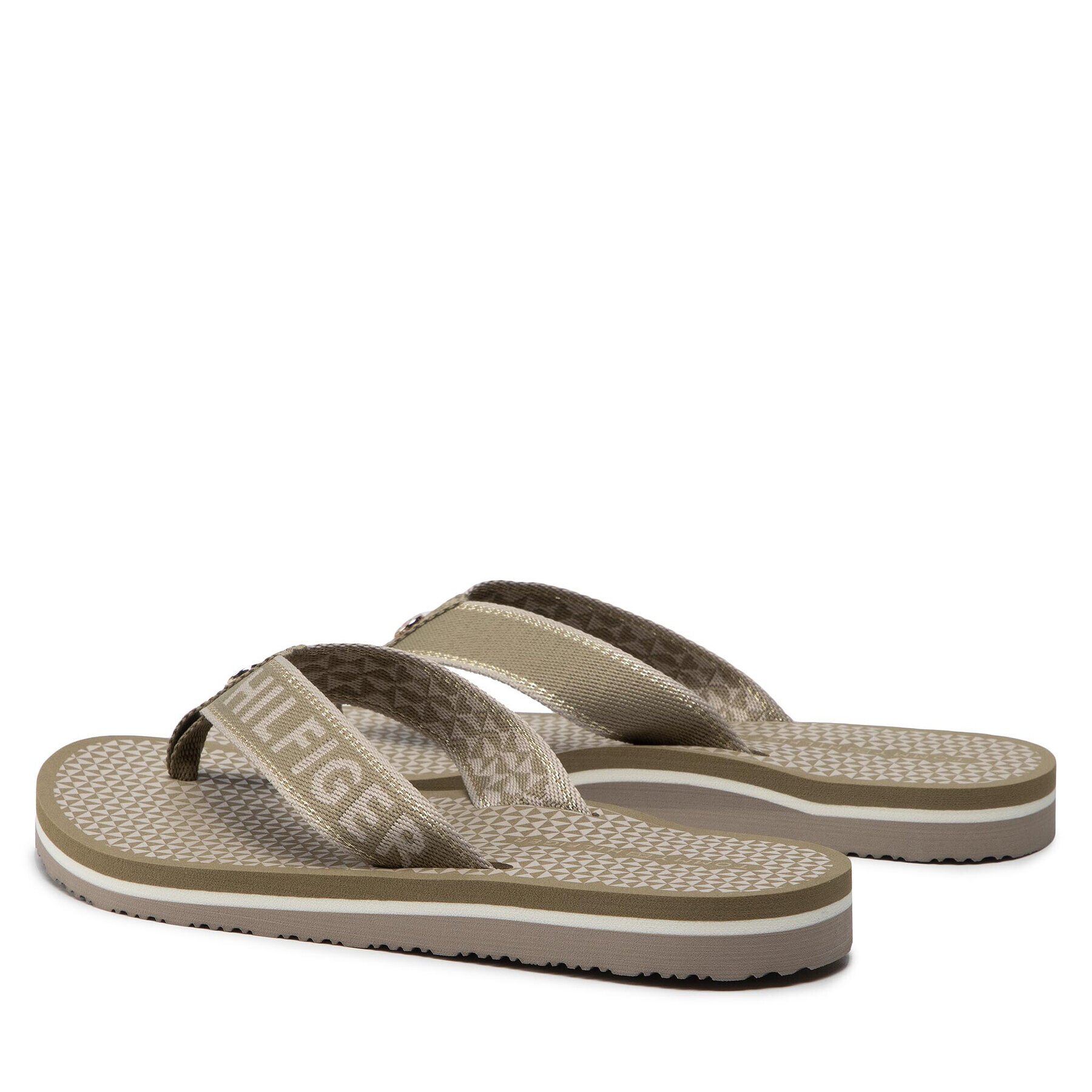 Tommy Hilfiger Джапанки Shiny Webbing Beach Sandal FW0FW06419 Бежов - Pepit.bg