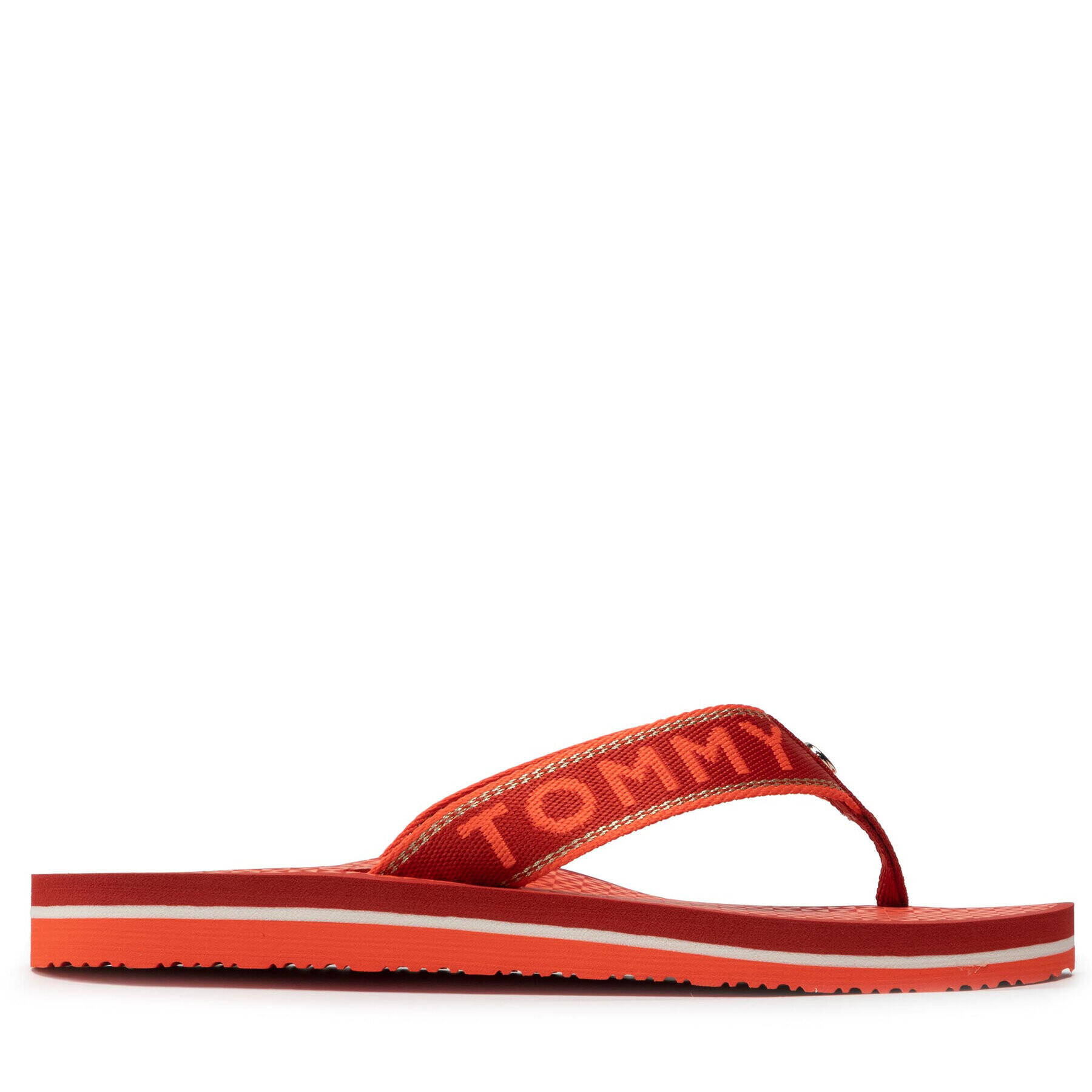Tommy Hilfiger Джапанки Shiny Webbing Beach Sandal FW0FW06419 Червен - Pepit.bg