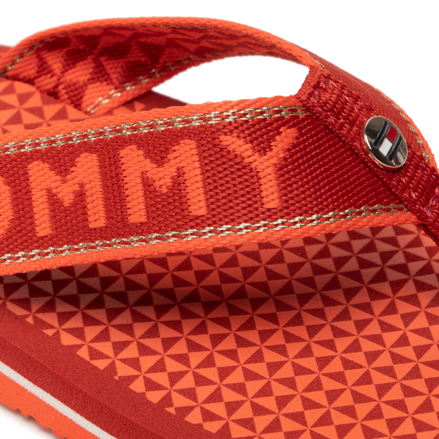 Tommy Hilfiger Джапанки Shiny Webbing Beach Sandal FW0FW06419 Червен - Pepit.bg