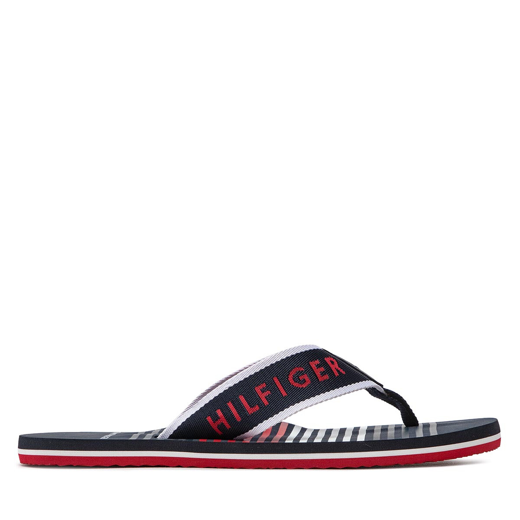 Tommy Hilfiger Джапанки Stripe Beach Sandal FM0FM04305 Тъмносин - Pepit.bg