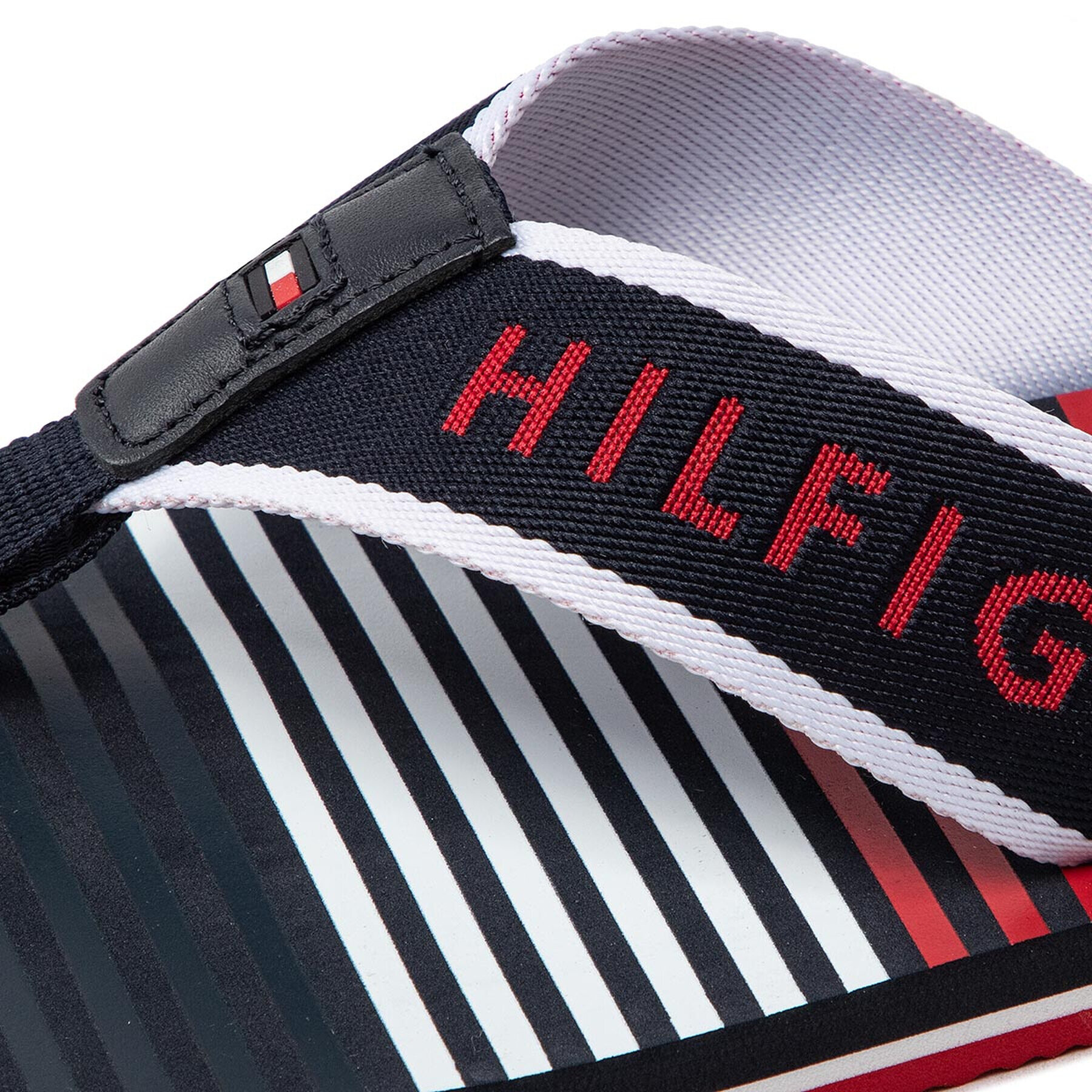 Tommy Hilfiger Джапанки Stripe Beach Sandal FM0FM04305 Тъмносин - Pepit.bg