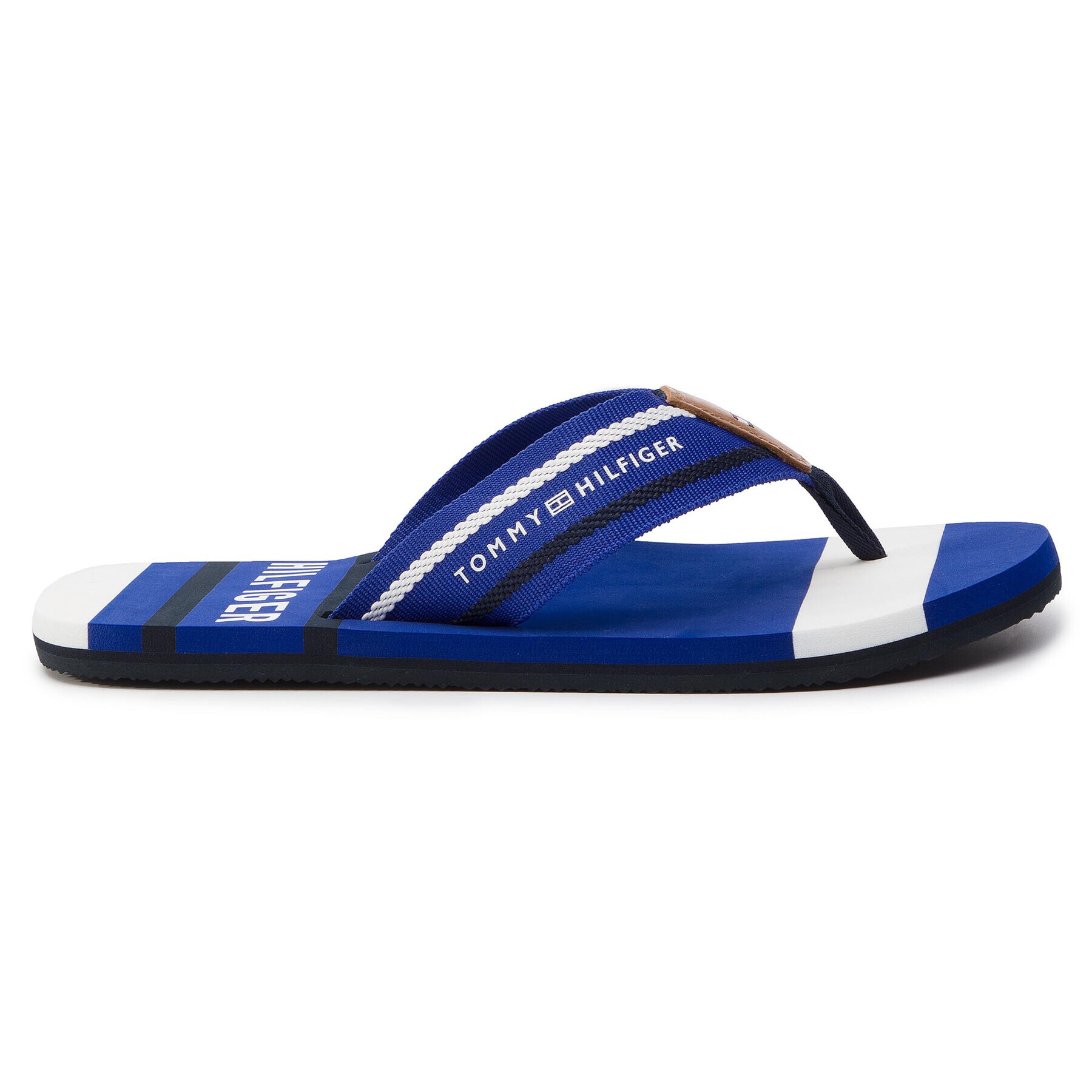 Tommy Hilfiger Джапанки Striped Beach Sandal FM0FM02085 Син - Pepit.bg