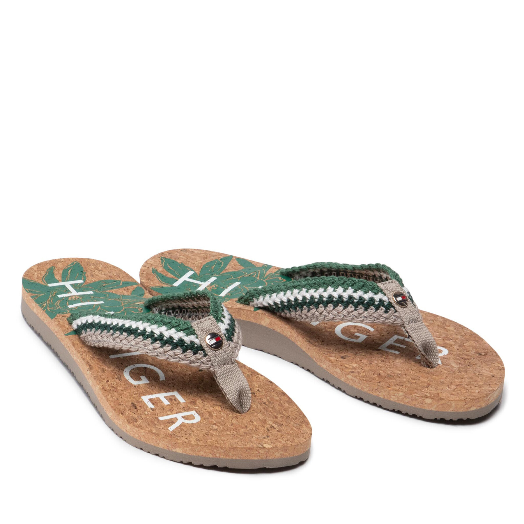 Tommy Hilfiger Джапанки Th Cork Footbed Beach Sandal FW0FW06425 Цветен - Pepit.bg