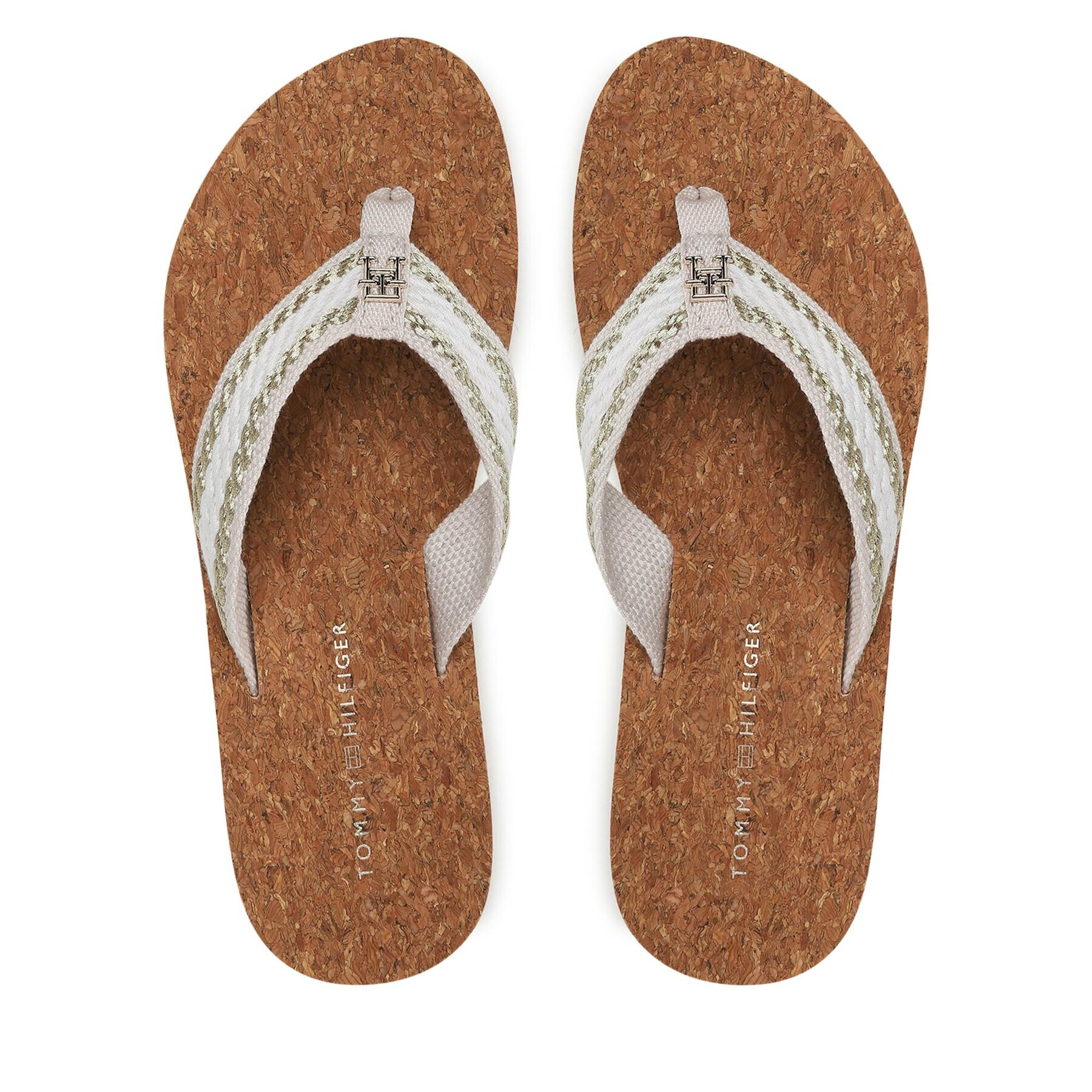 Tommy Hilfiger Джапанки Th Cork Sandal FW0FW07145 Бял - Pepit.bg