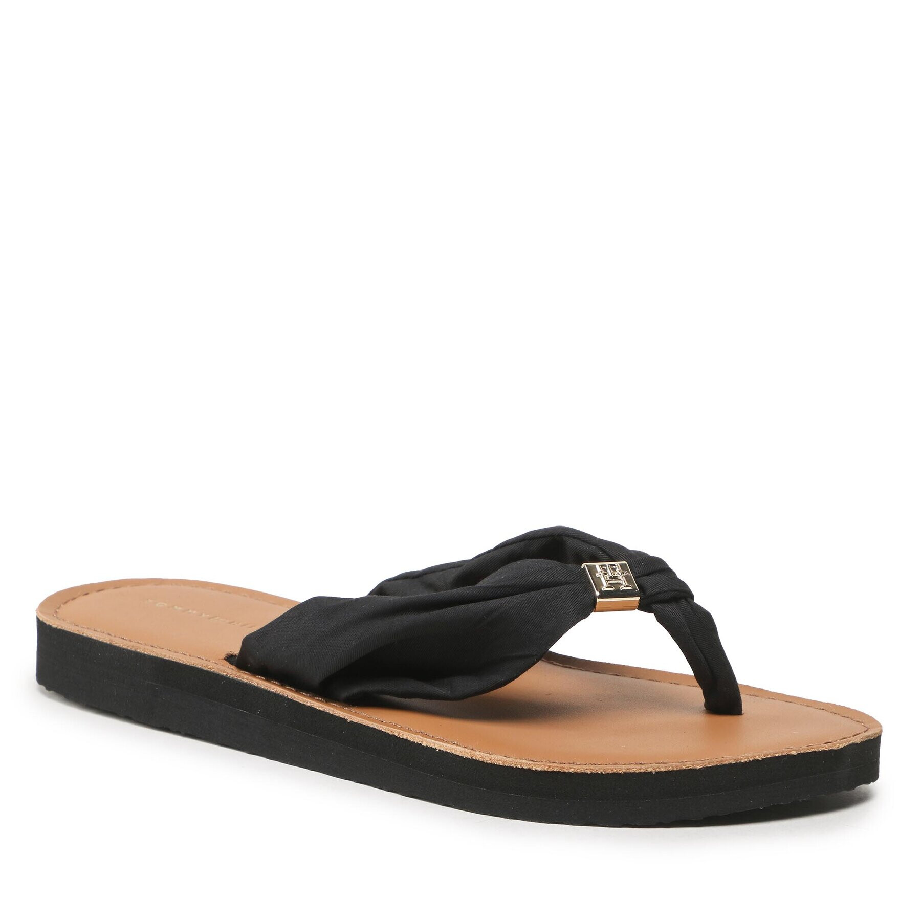 Tommy Hilfiger Джапанки Th Elevated Beach Sandal FW0FW06985 Черен - Pepit.bg