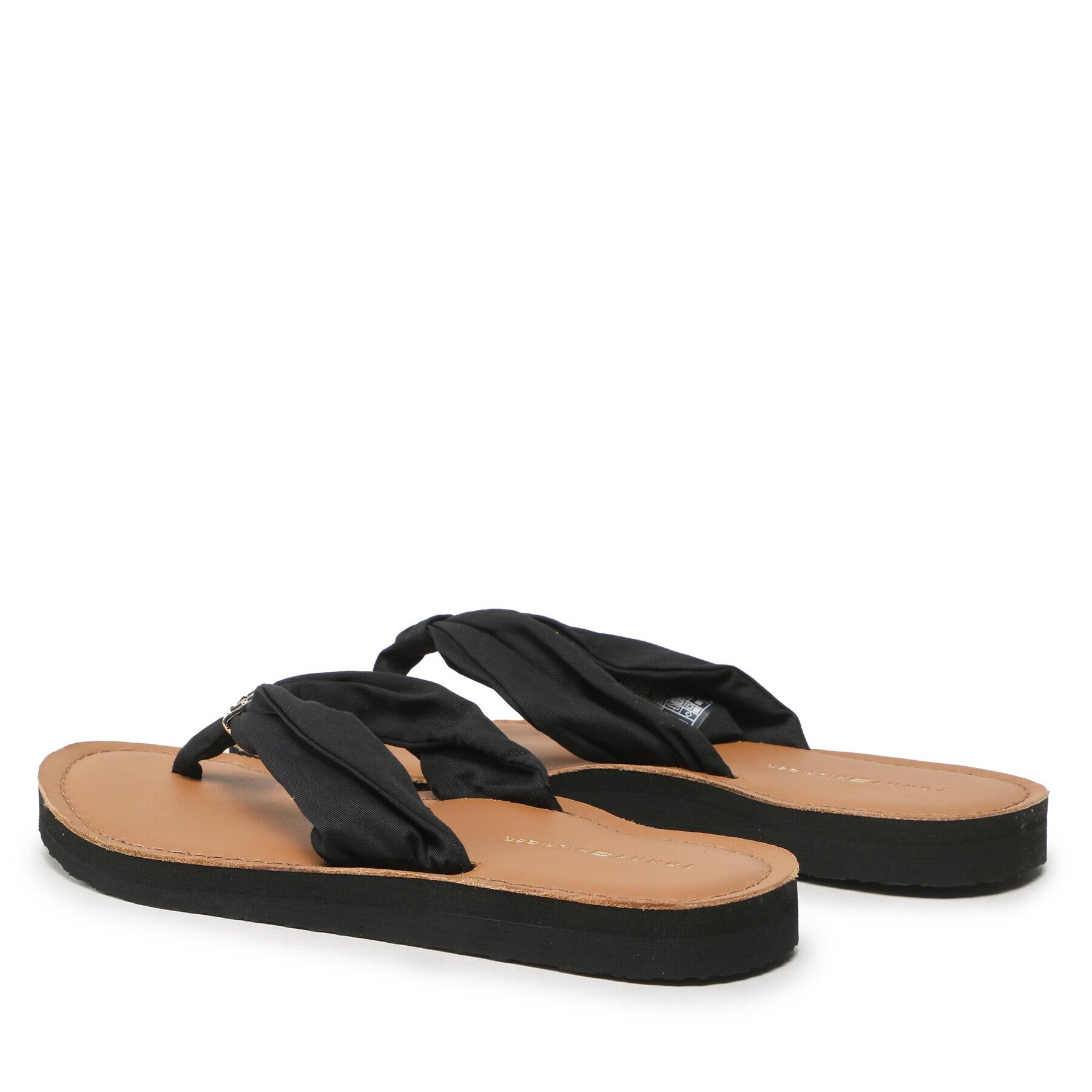 Tommy Hilfiger Джапанки Th Elevated Beach Sandal FW0FW06985 Черен - Pepit.bg