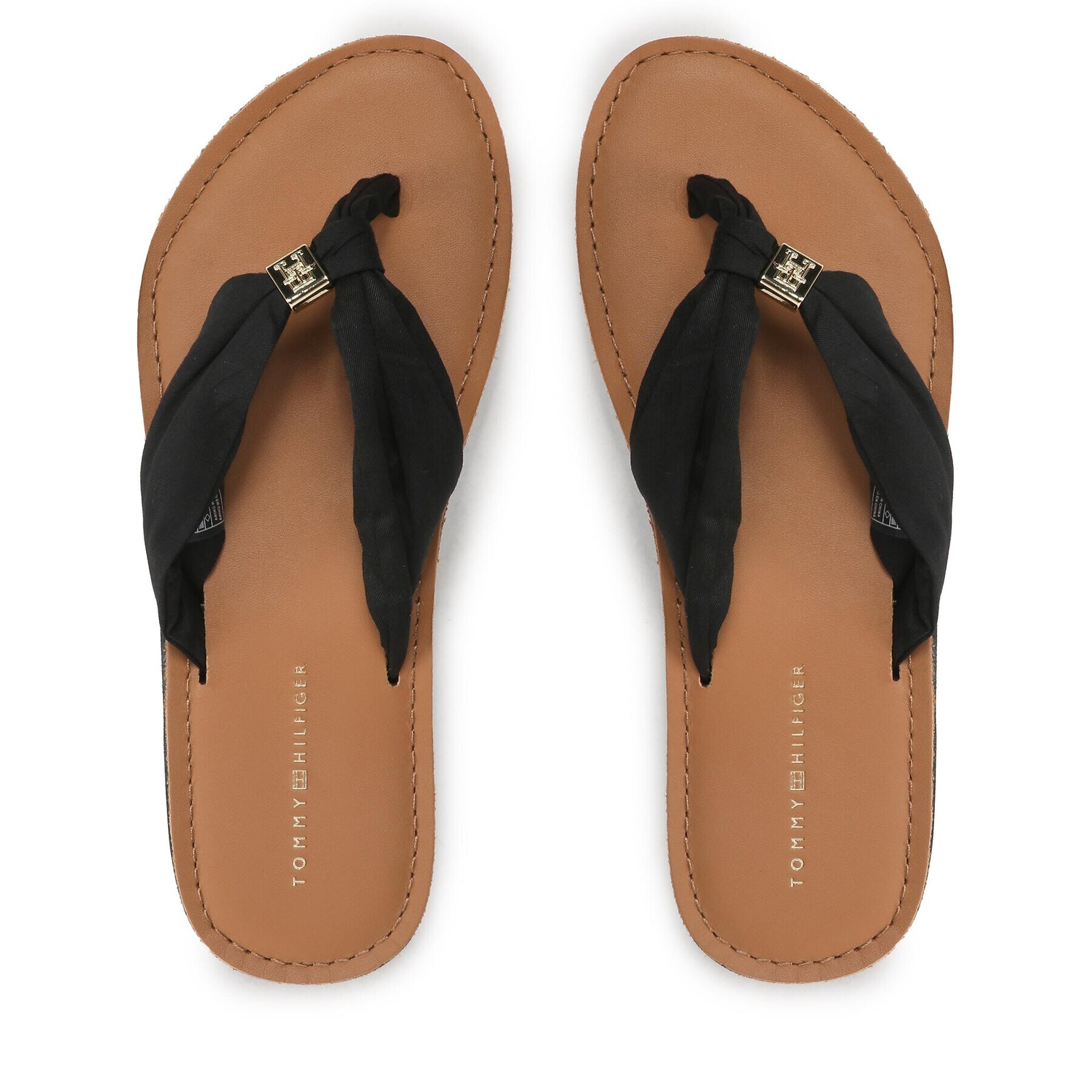 Tommy Hilfiger Джапанки Th Elevated Beach Sandal FW0FW06985 Черен - Pepit.bg