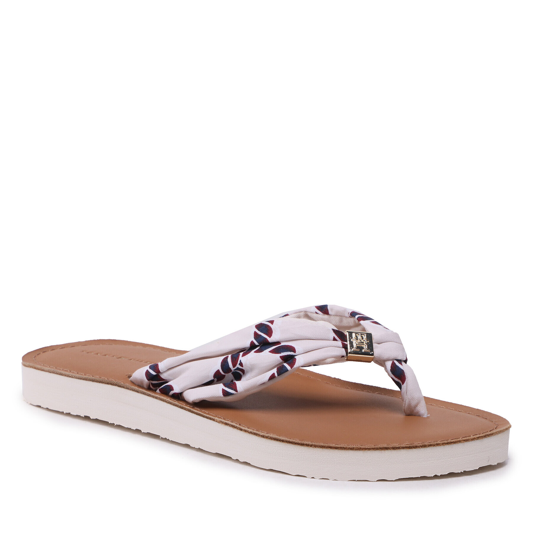 Tommy Hilfiger Джапанки Th Elevated Beach Sandal Print FW0FW07164 Екрю - Pepit.bg