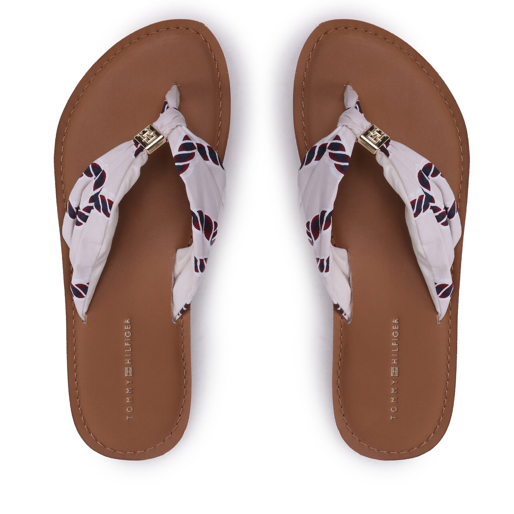 Tommy Hilfiger Джапанки Th Elevated Beach Sandal Print FW0FW07164 Екрю - Pepit.bg