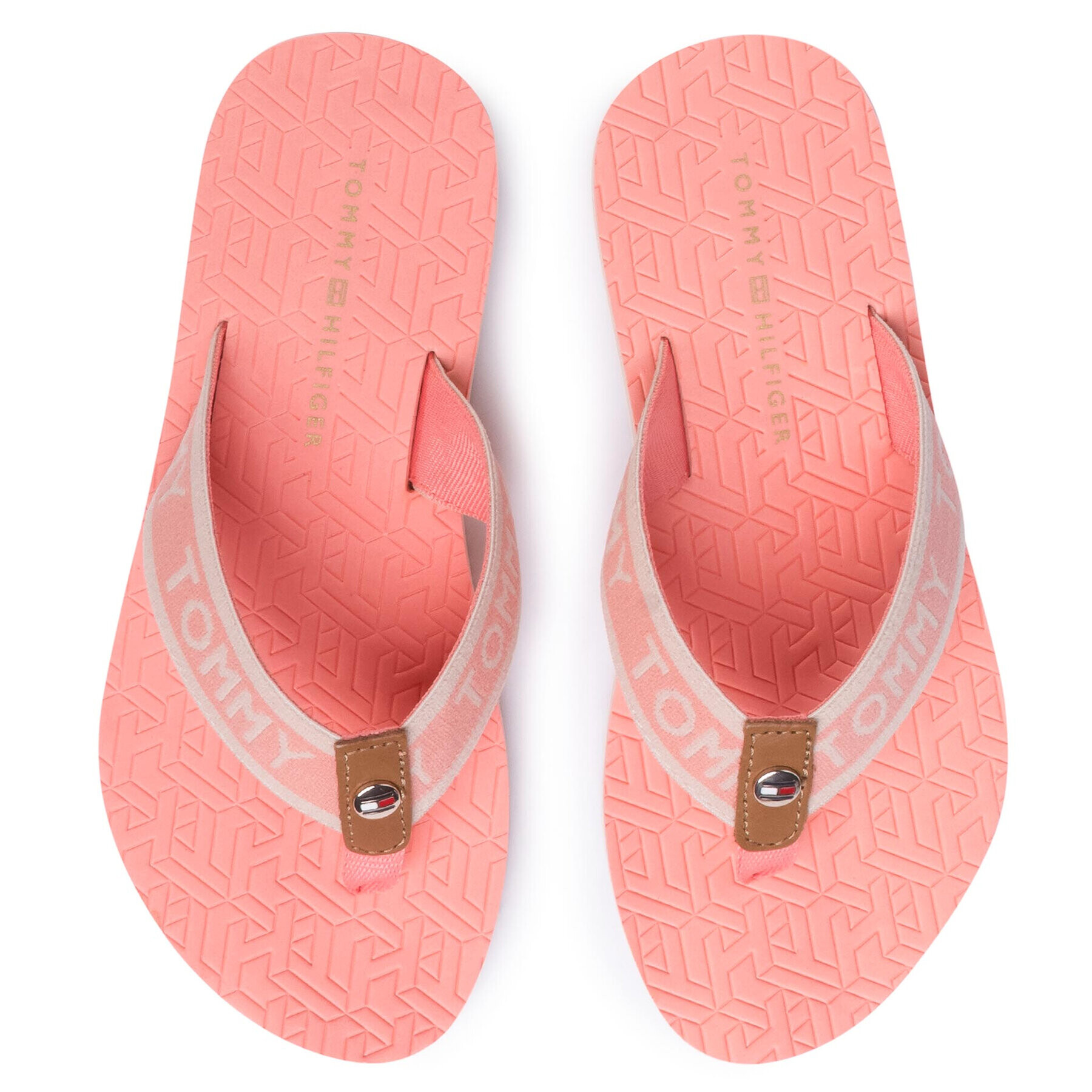 Tommy Hilfiger Джапанки Th Embossed Flat Beach Sandal FW0FW04805 Розов - Pepit.bg