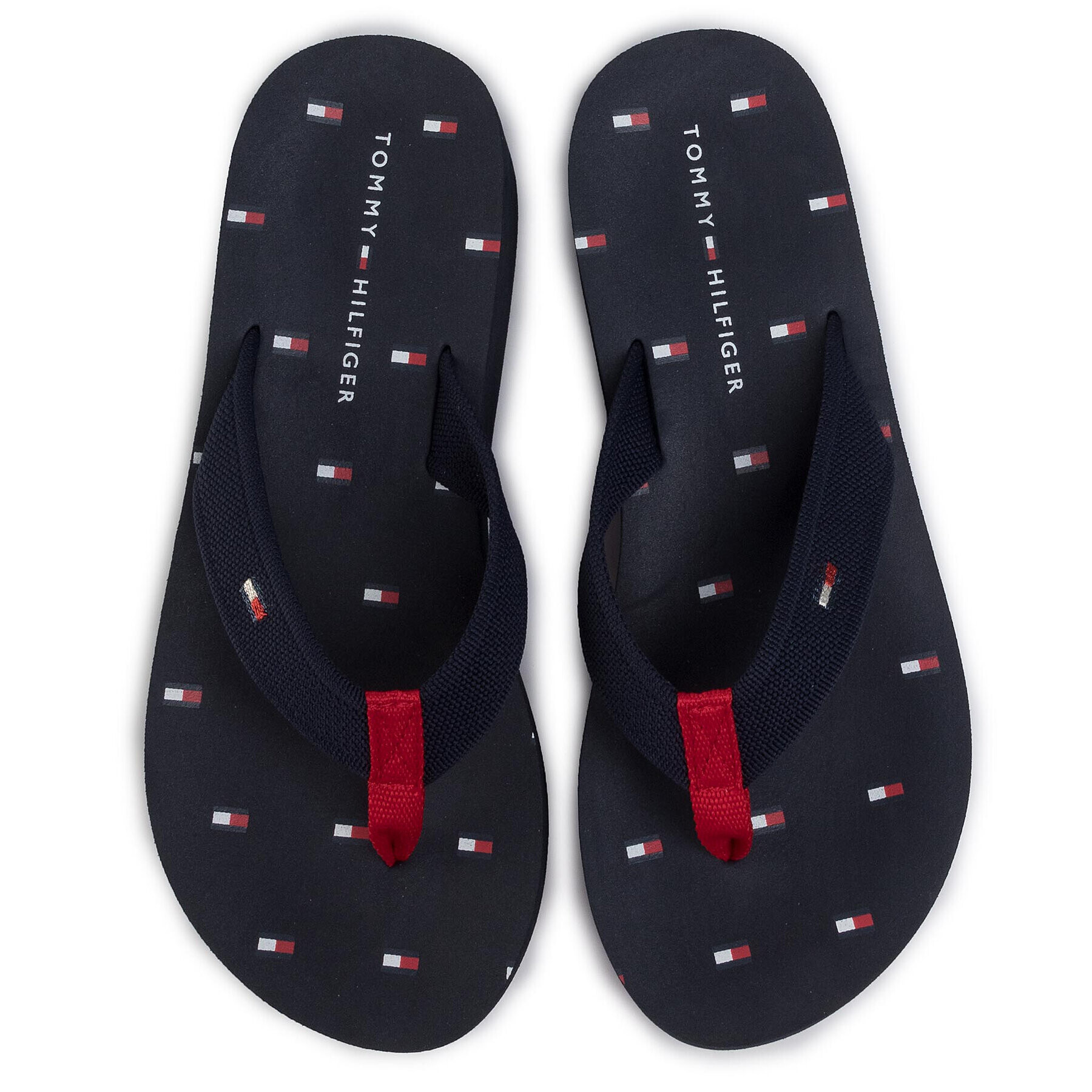 Tommy Hilfiger Джапанки Th Flag Mid Wedge Beach Sandal FW0FW04626 Тъмносин - Pepit.bg