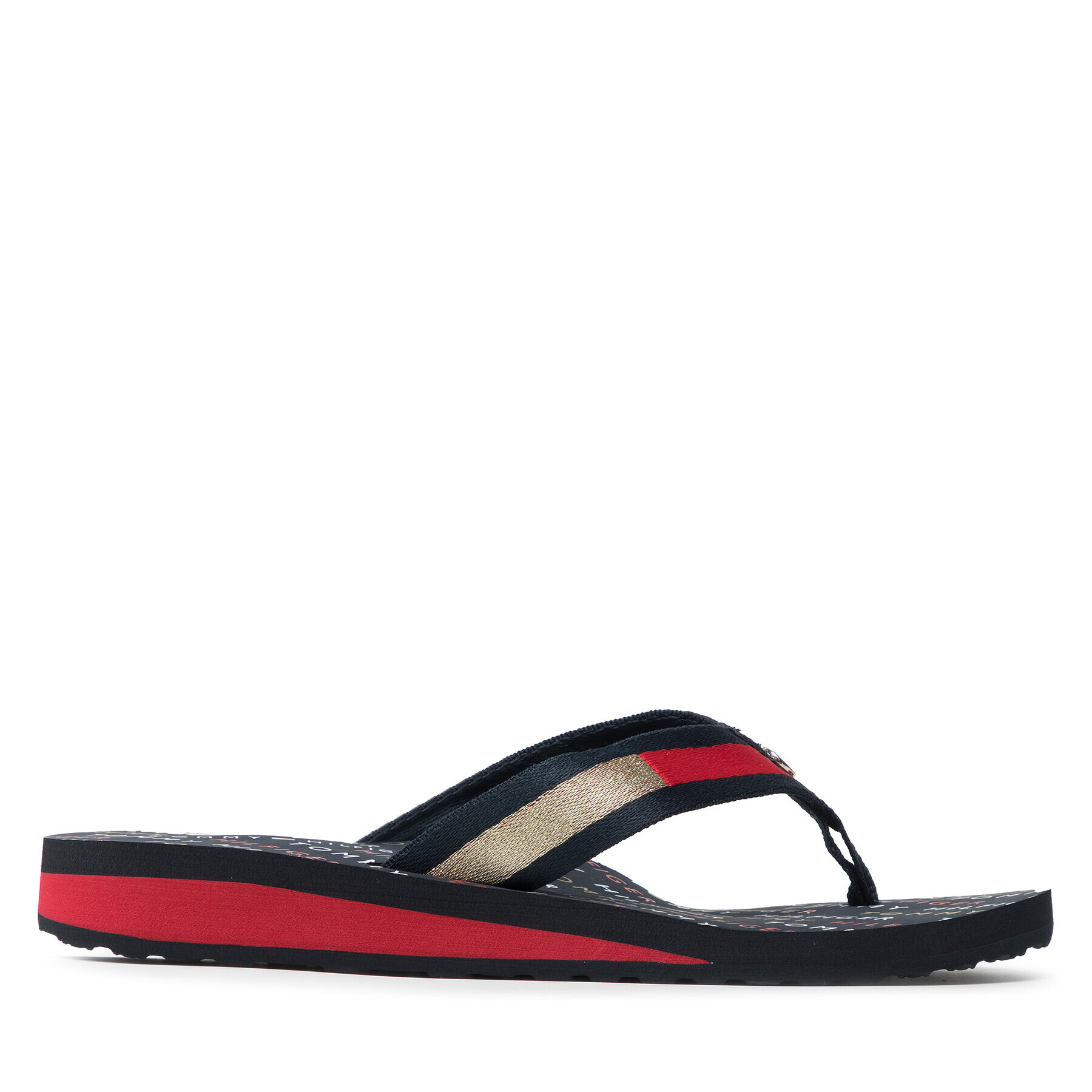 Tommy Hilfiger Джапанки Th Flag Mid Wedge Beach Sandal Тъмносин - Pepit.bg