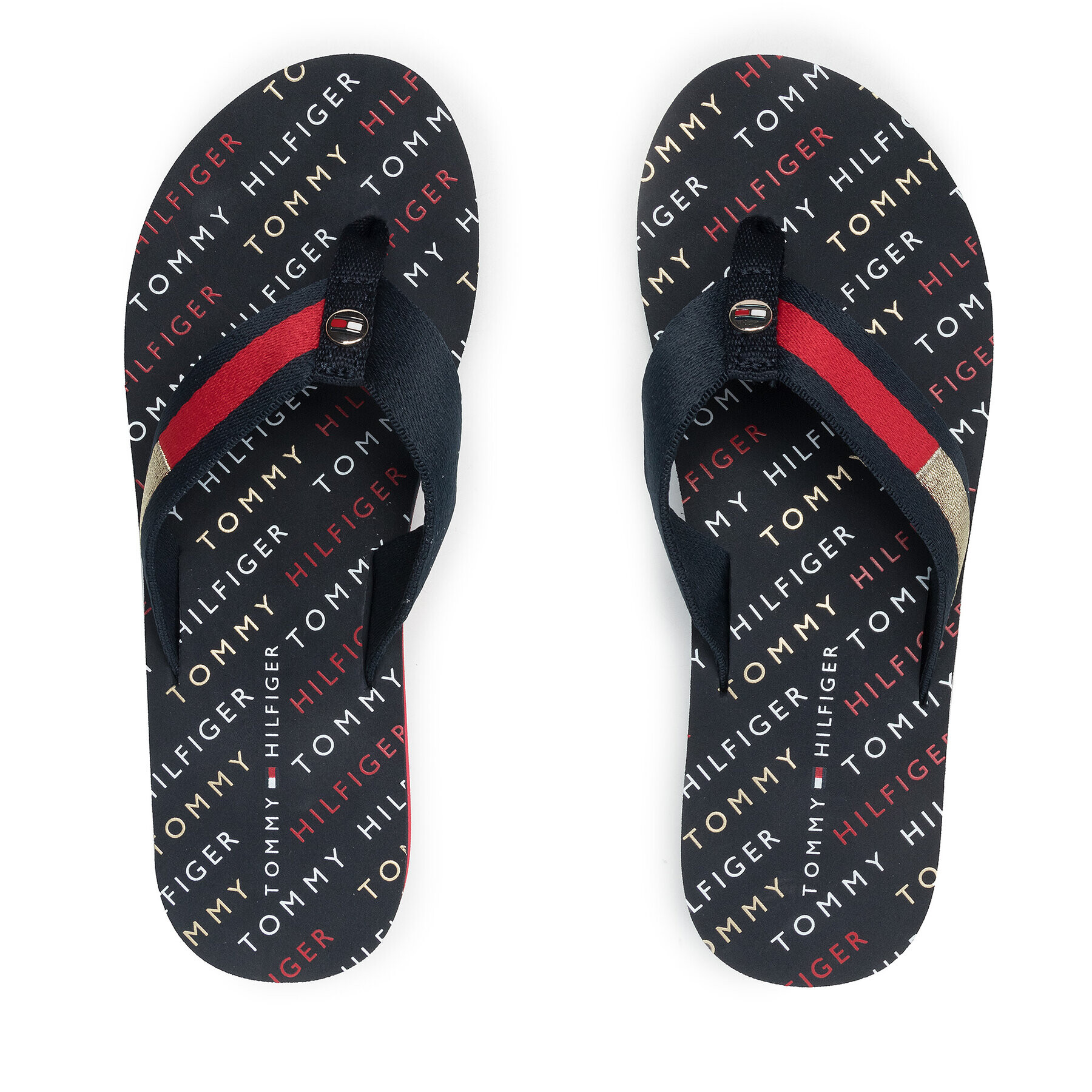 Tommy Hilfiger Джапанки Th Flag Mid Wedge Beach Sandal Тъмносин - Pepit.bg