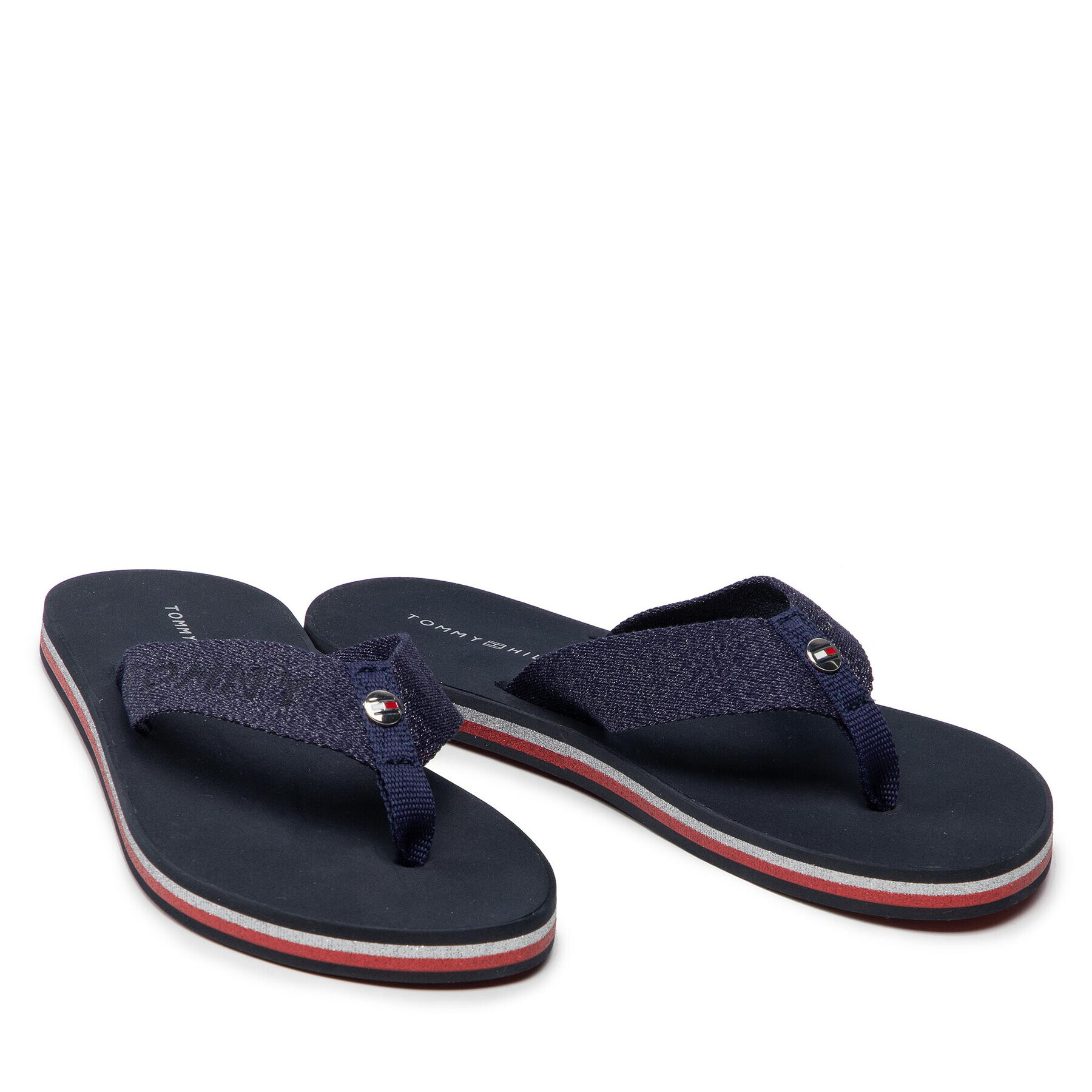 Tommy Hilfiger Джапанки Th Glitter Wrab Beach Sandal FW0FW06423 Тъмносин - Pepit.bg