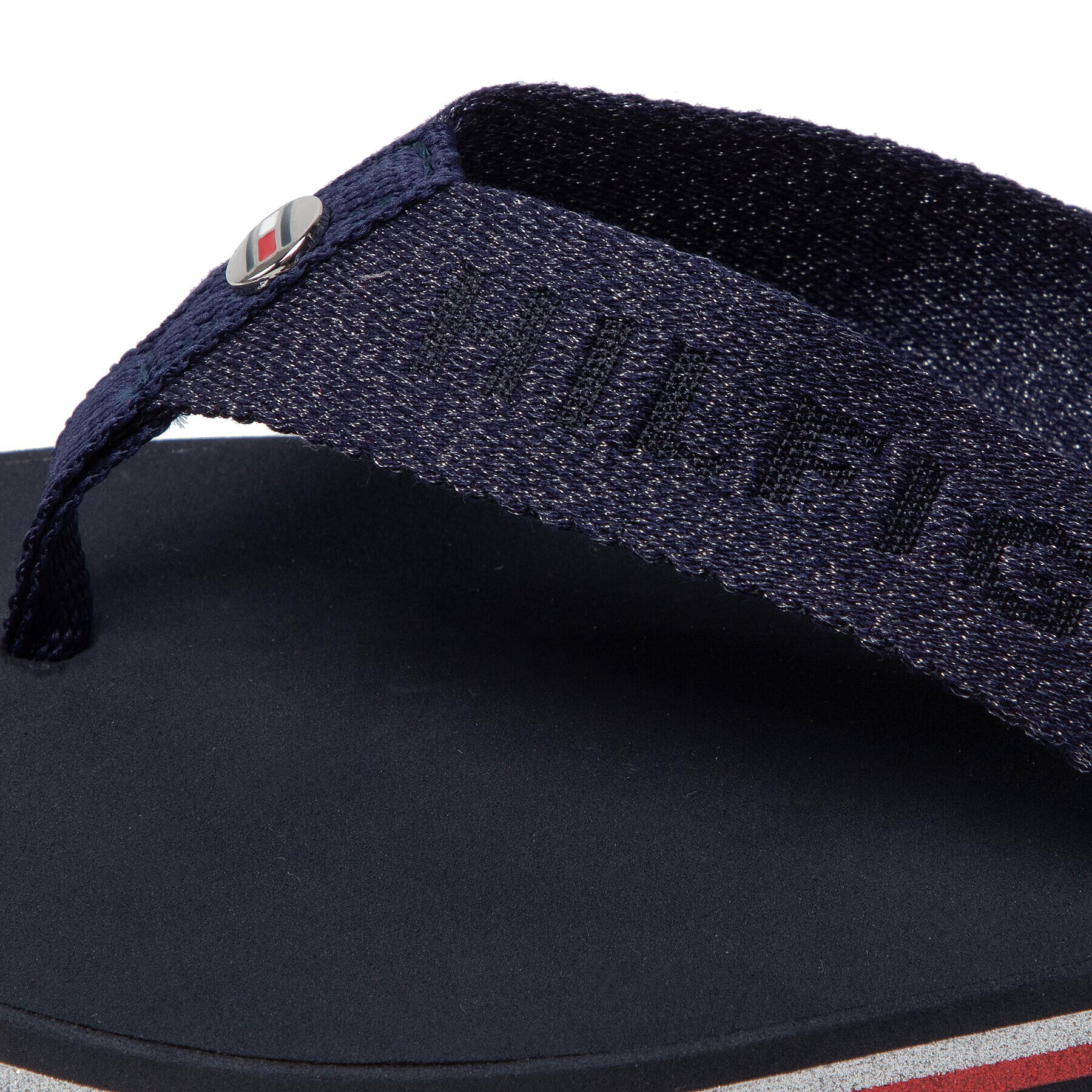 Tommy Hilfiger Джапанки Th Glitter Wrab Beach Sandal FW0FW06423 Тъмносин - Pepit.bg