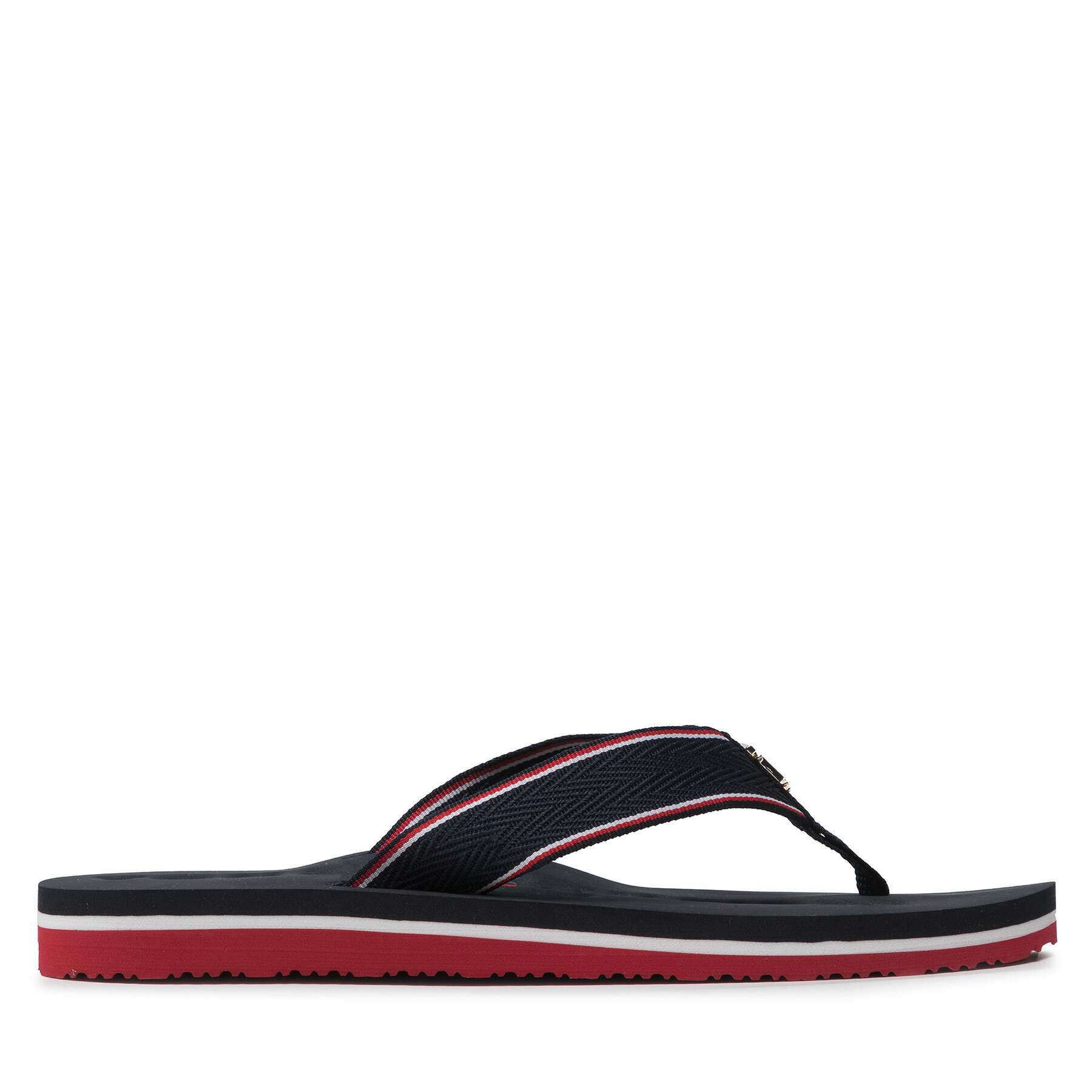 Tommy Hilfiger Джапанки Th Hardware Flat Beach Sandal FW0FW06421 Тъмносин - Pepit.bg