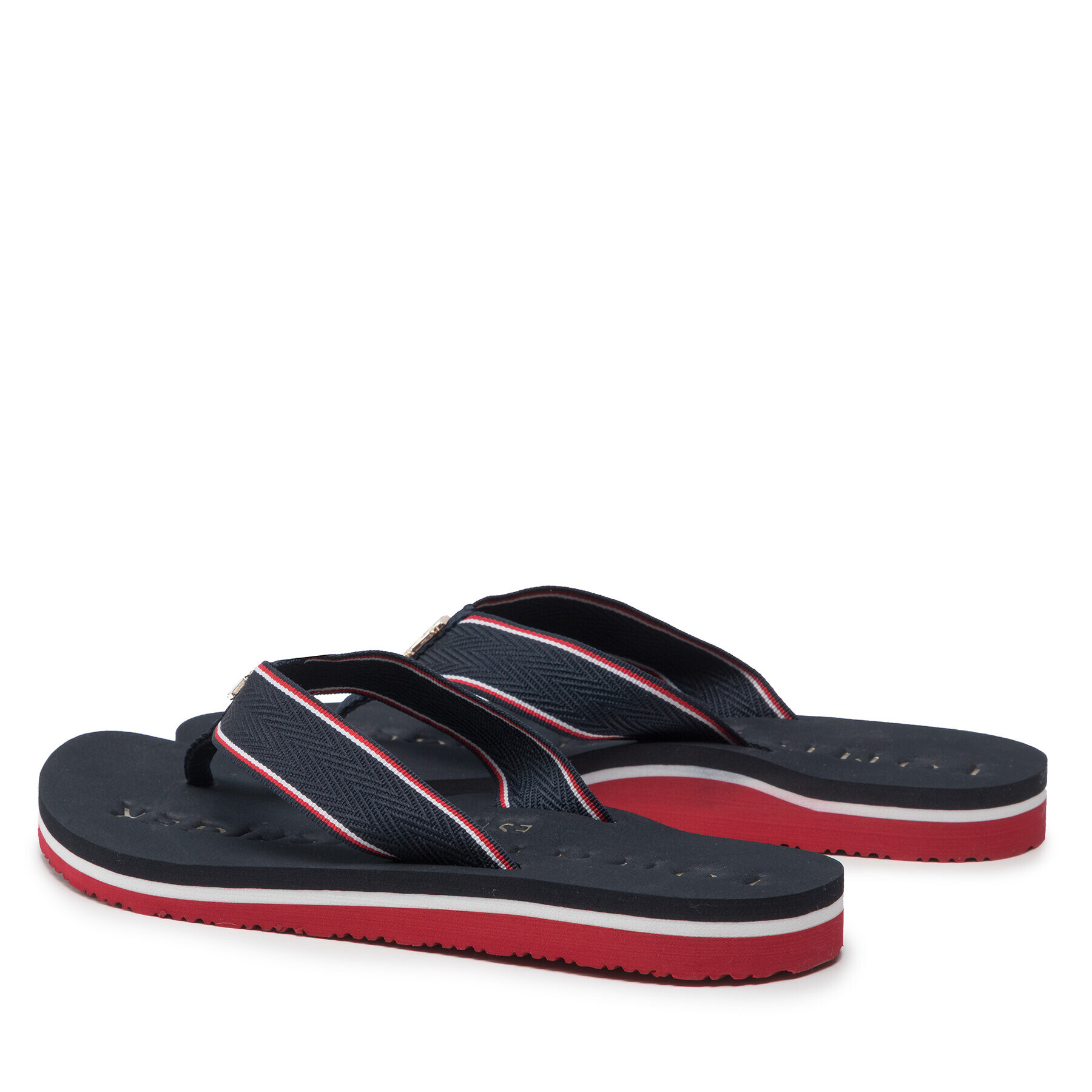 Tommy Hilfiger Джапанки Th Hardware Flat Beach Sandal FW0FW06421 Тъмносин - Pepit.bg