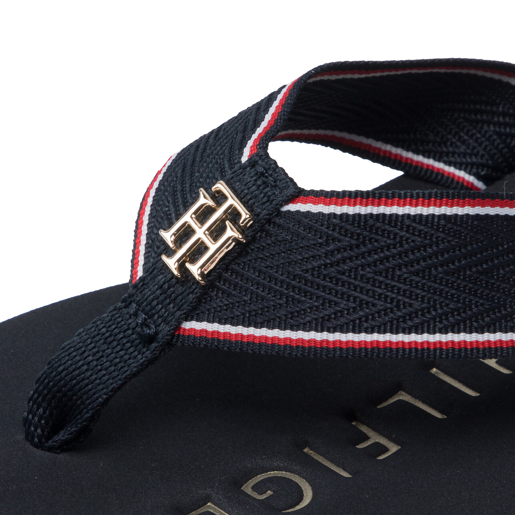 Tommy Hilfiger Джапанки Th Hardware Flat Beach Sandal FW0FW06421 Тъмносин - Pepit.bg