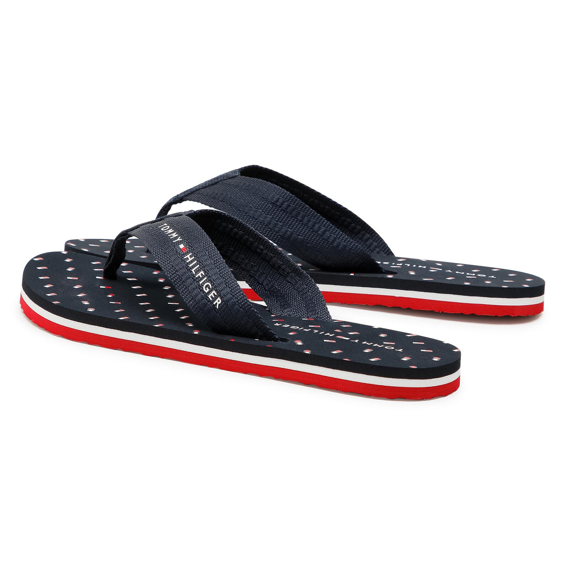 Tommy Hilfiger Джапанки Th Mini Flags Beach Sandal FW0FW05663 Тъмносин - Pepit.bg