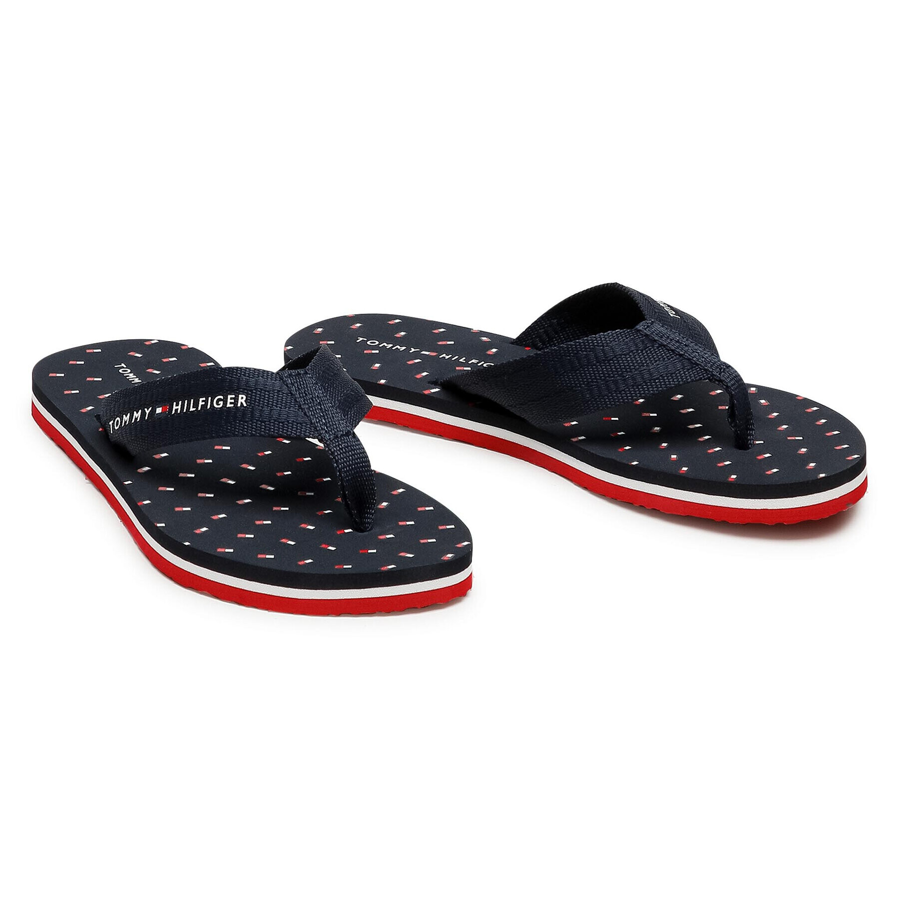 Tommy Hilfiger Джапанки Th Mini Flags Beach Sandal FW0FW05663 Тъмносин - Pepit.bg