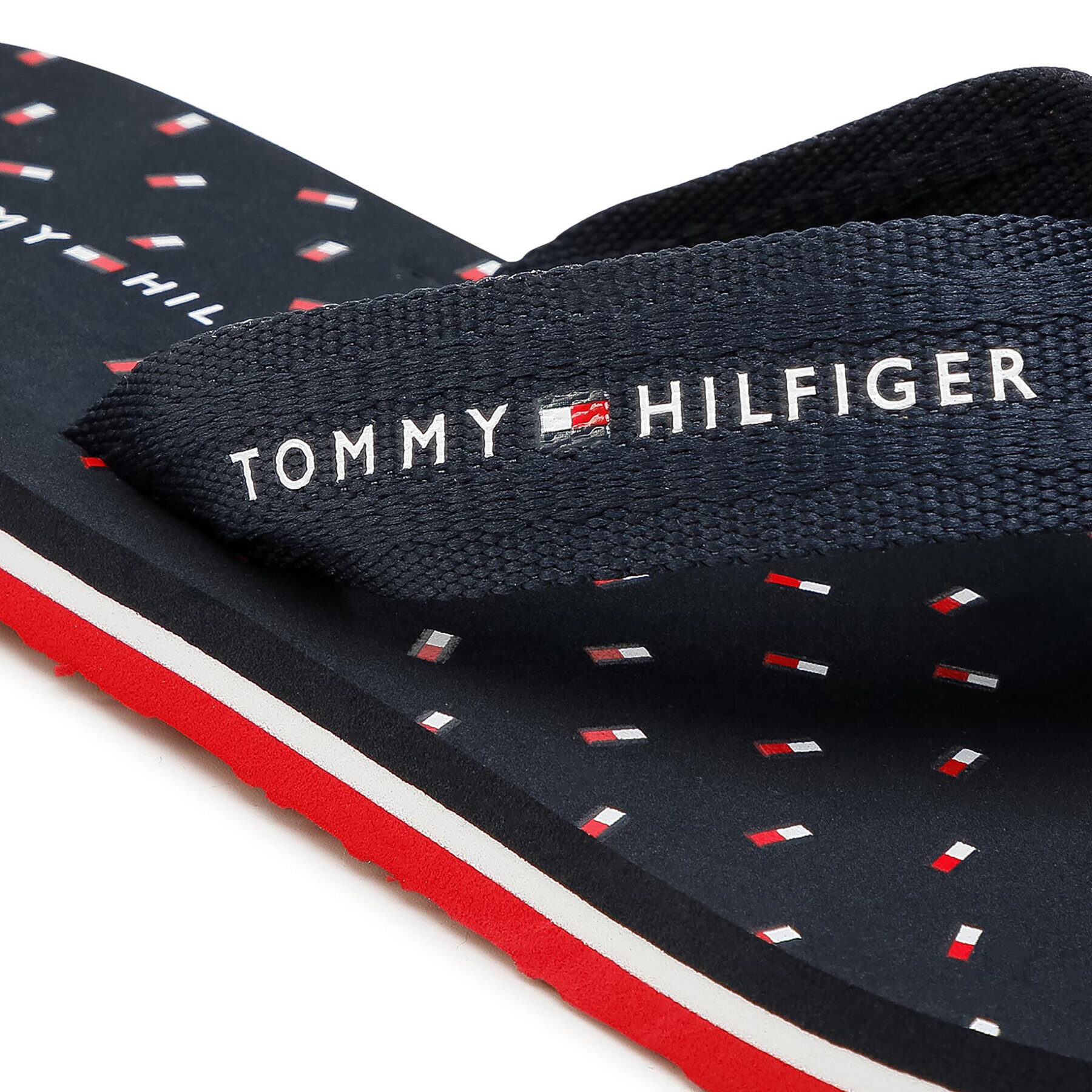 Tommy Hilfiger Джапанки Th Mini Flags Beach Sandal FW0FW05663 Тъмносин - Pepit.bg