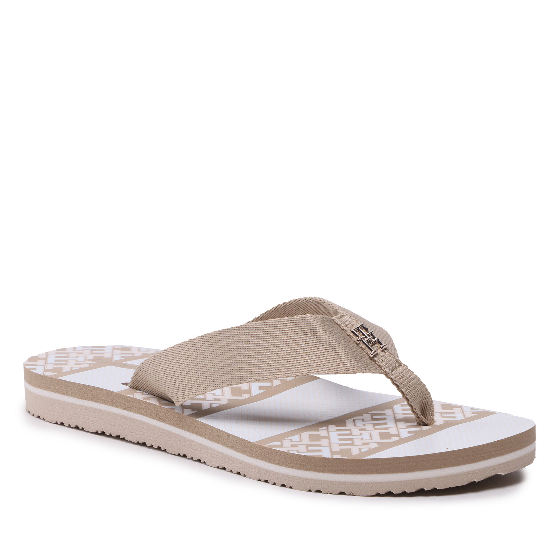 Tommy Hilfiger Джапанки Th Monogram Essential Sandal FW0FW07162 Бежов - Pepit.bg