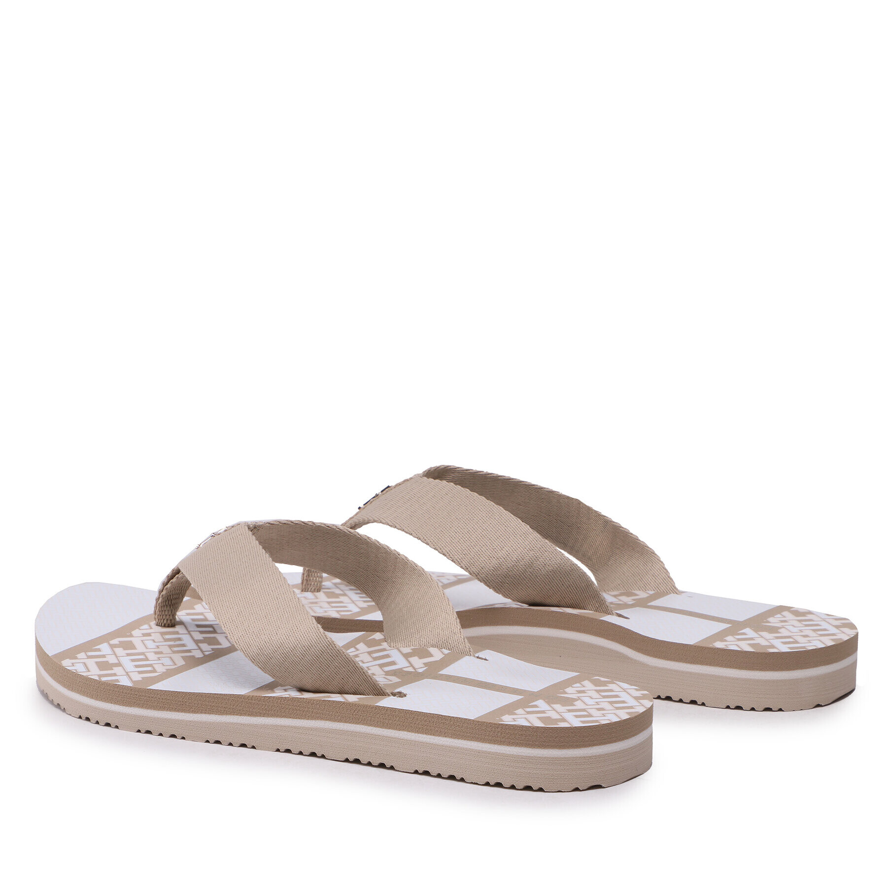 Tommy Hilfiger Джапанки Th Monogram Essential Sandal FW0FW07162 Бежов - Pepit.bg