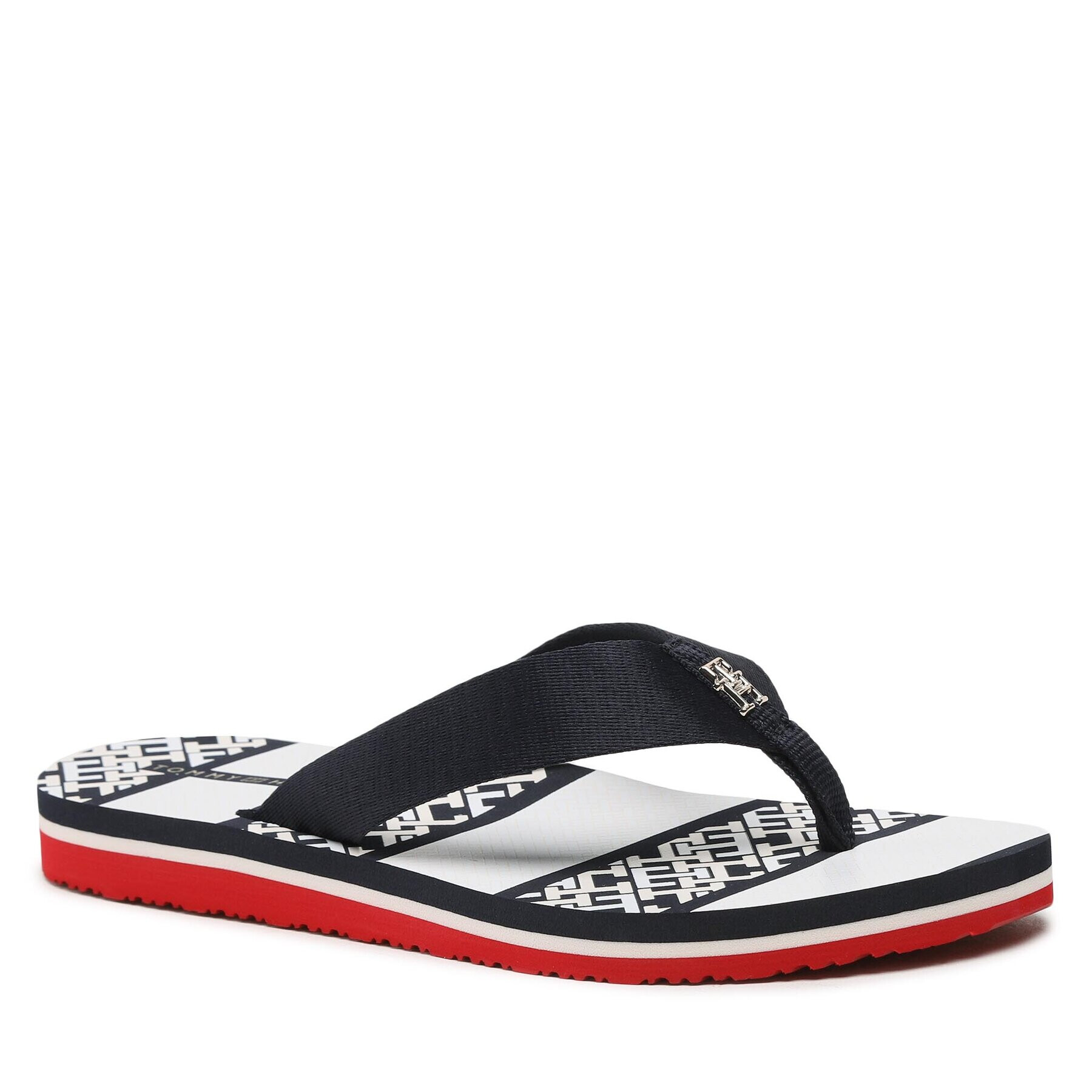 Tommy Hilfiger Джапанки Th Monogram Essential Sandal FW0FW07162 Тъмносин - Pepit.bg