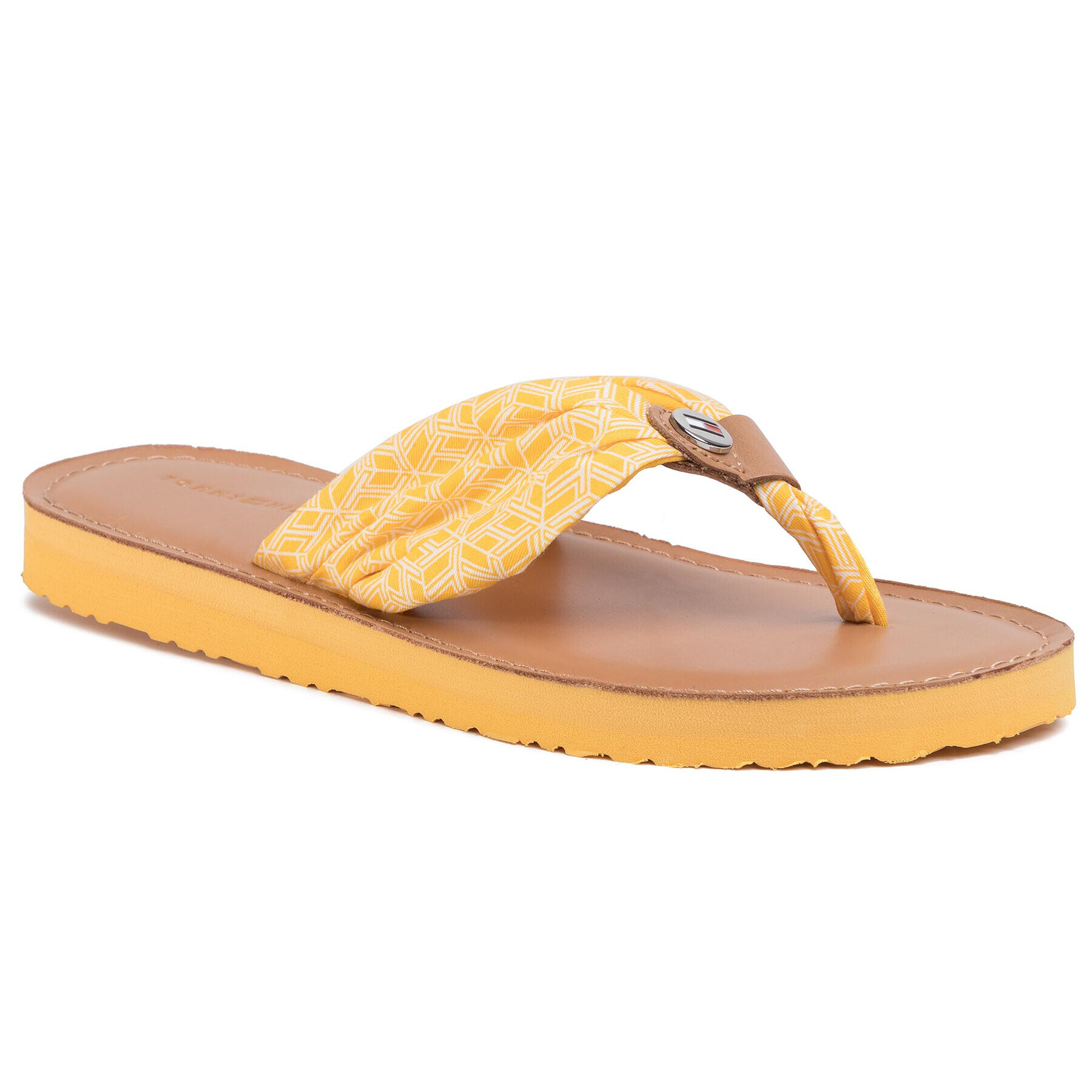 Tommy Hilfiger Джапанки Th Monogram Flat Beach Sandal FW0FW04808 Жълт - Pepit.bg