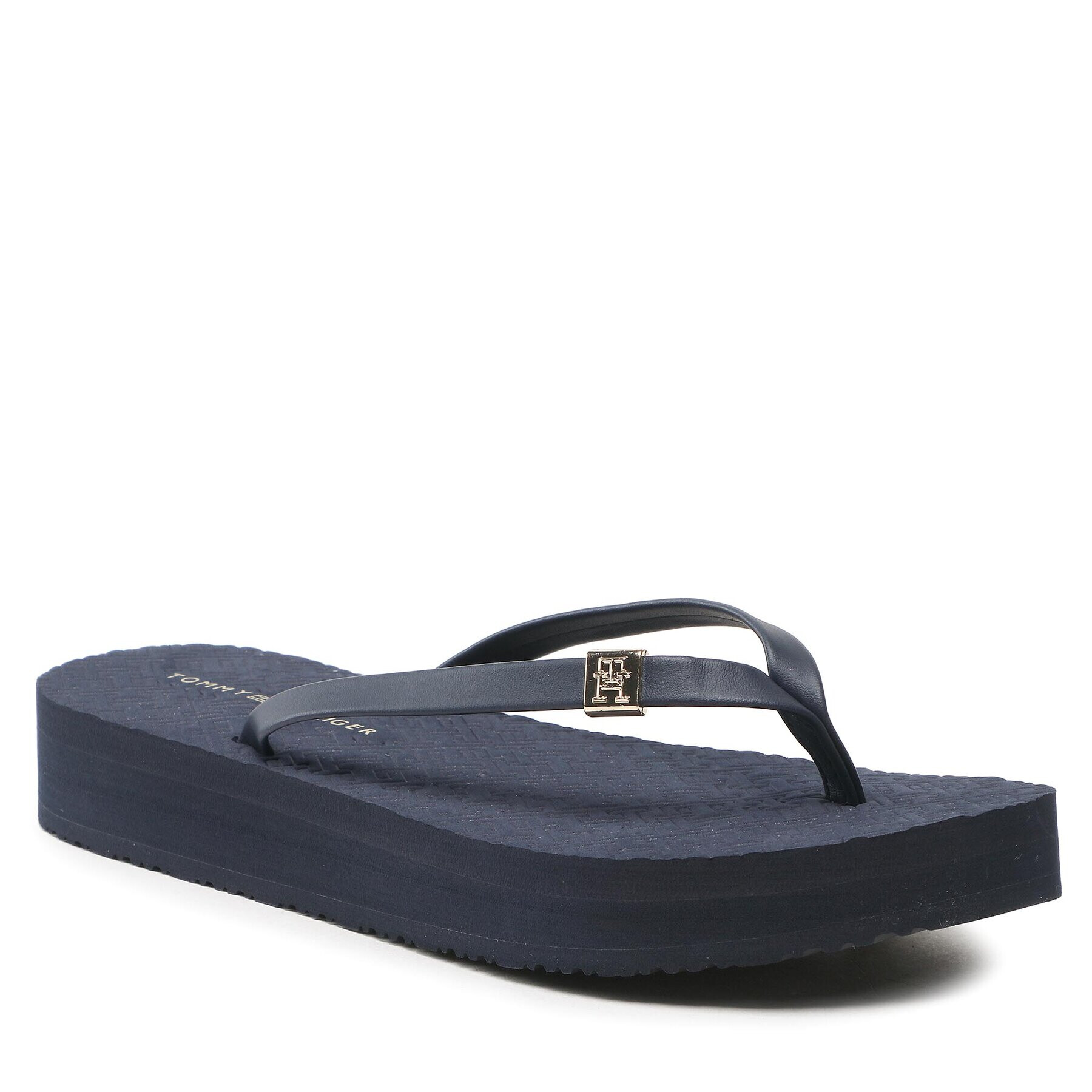 Tommy Hilfiger Джапанки Th Monogram Flat Sandal FW0FW06964 Тъмносин - Pepit.bg