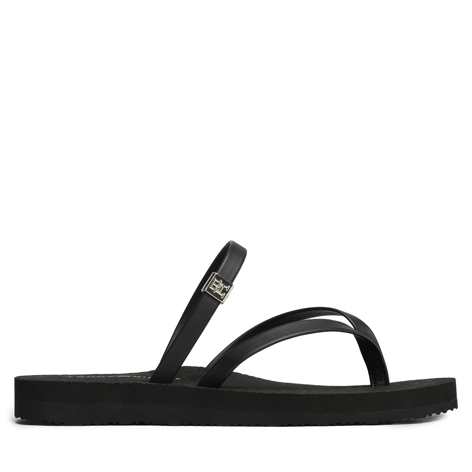 Tommy Hilfiger Джапанки Th Monogram Strap Sandal FW0FW07146 Черен - Pepit.bg